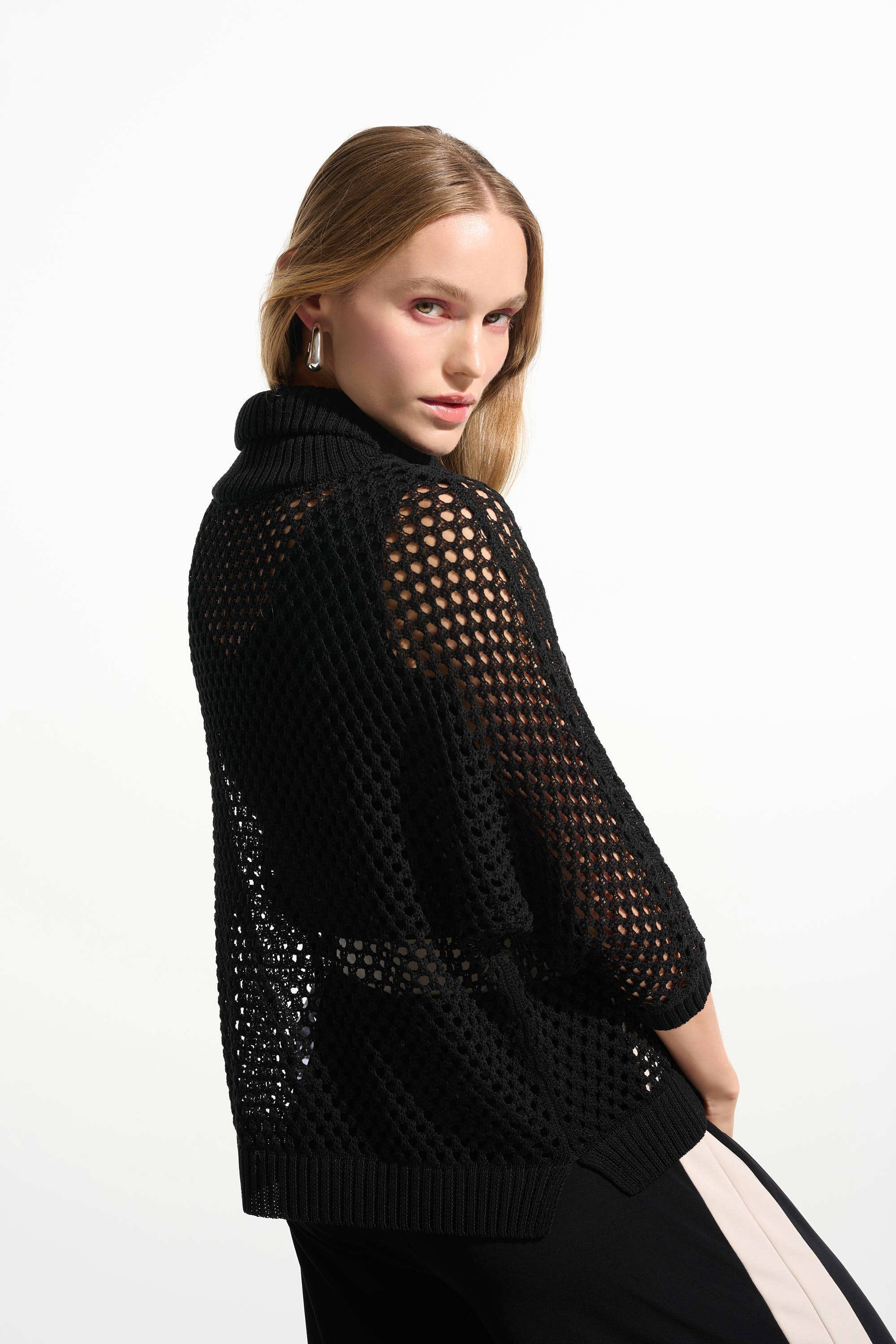 Zip Ribbed Boxy Sweater