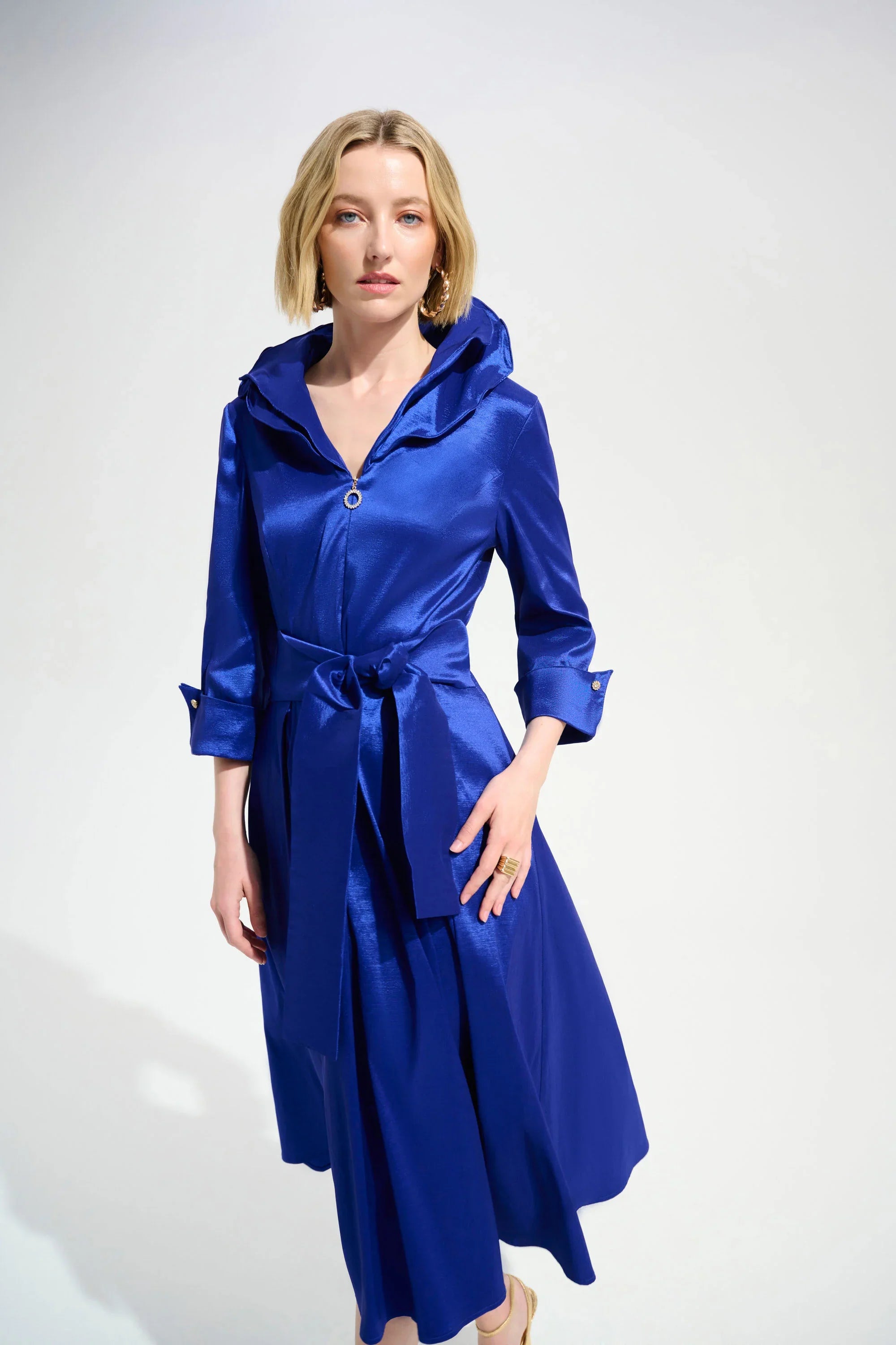 Taffeta Wired Lapel Dress