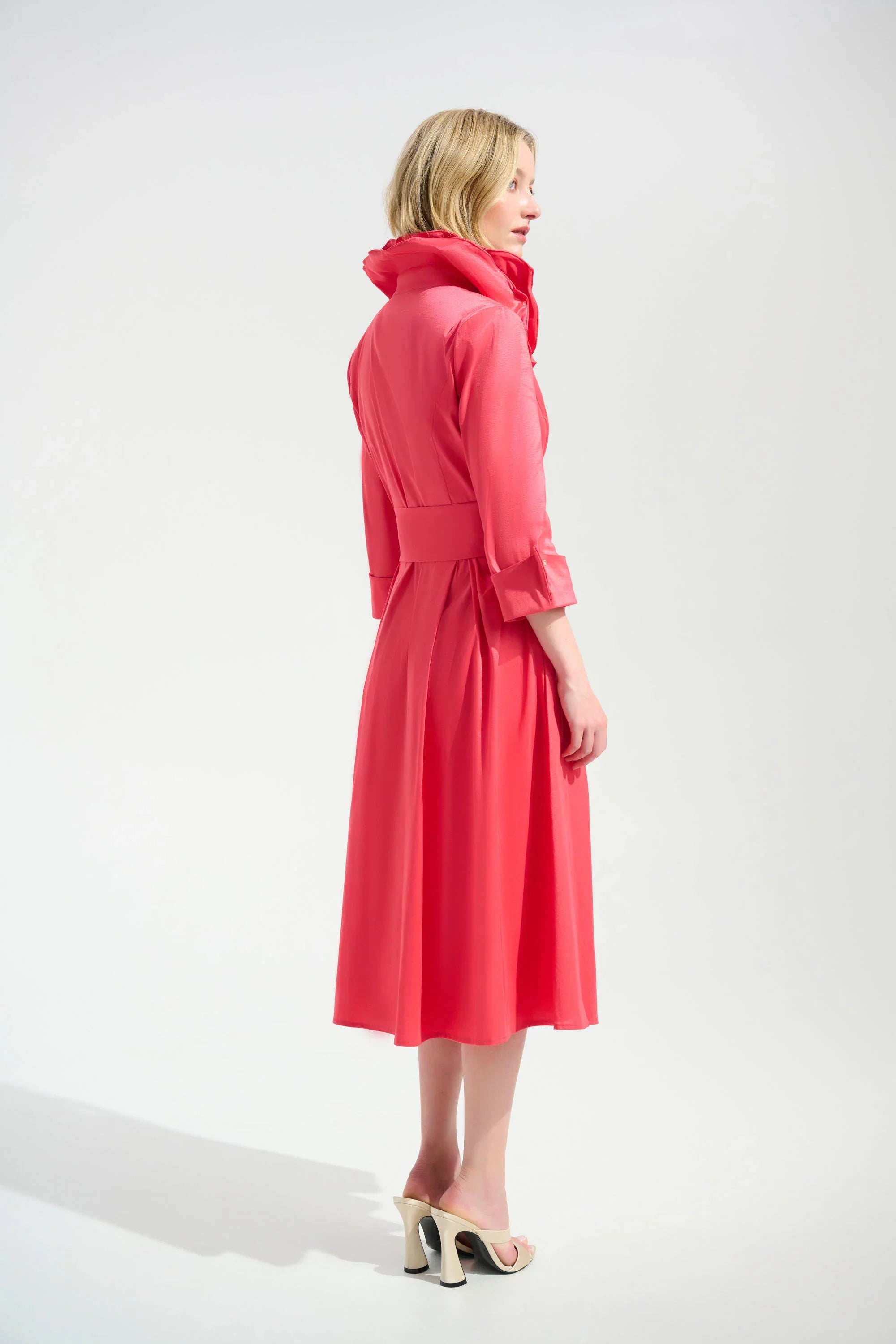 Taffeta Wired Lapel Dress