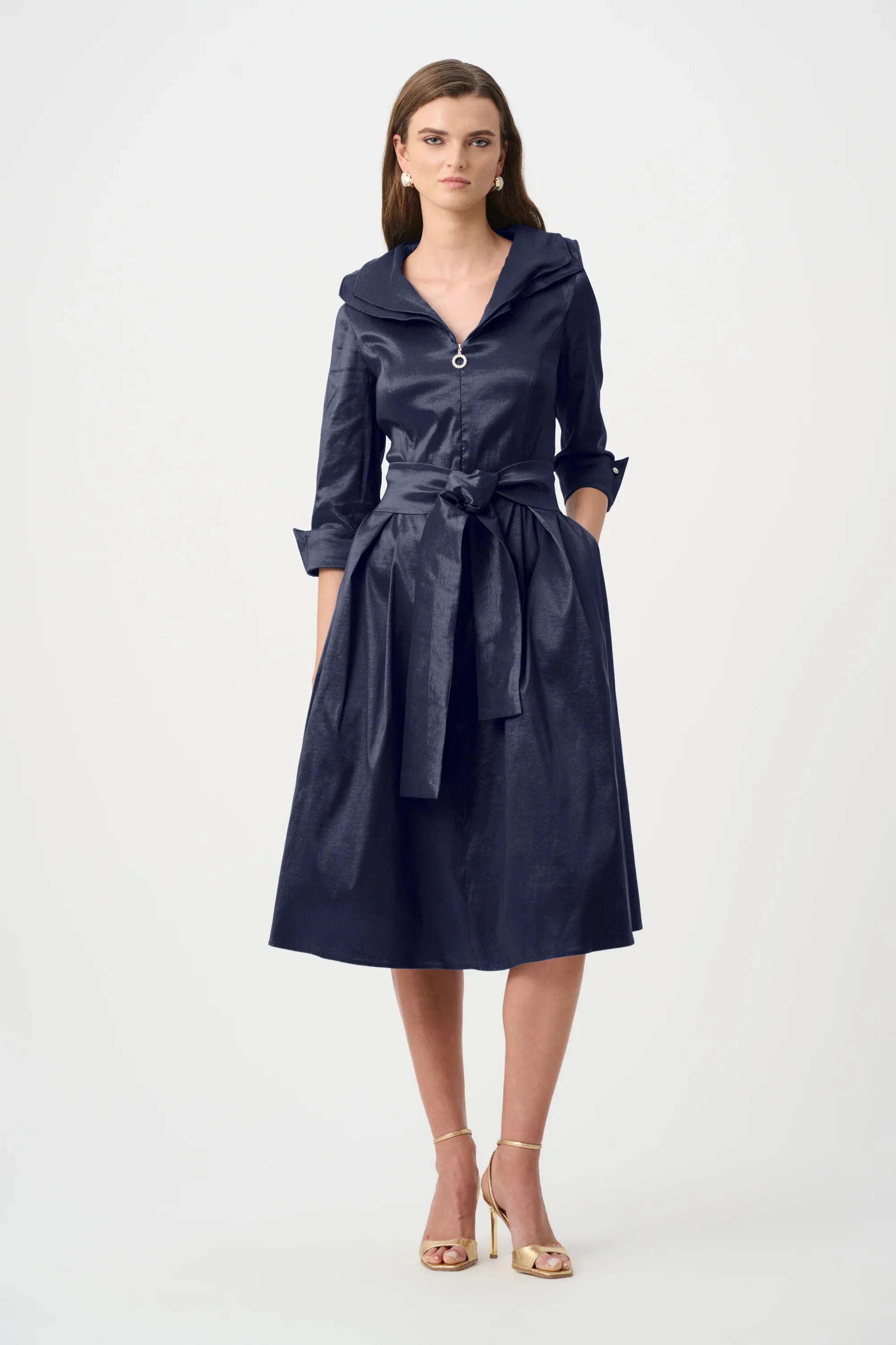 Joseph Ribkoff Taffeta Wired Lapel Dress - Style 261719m