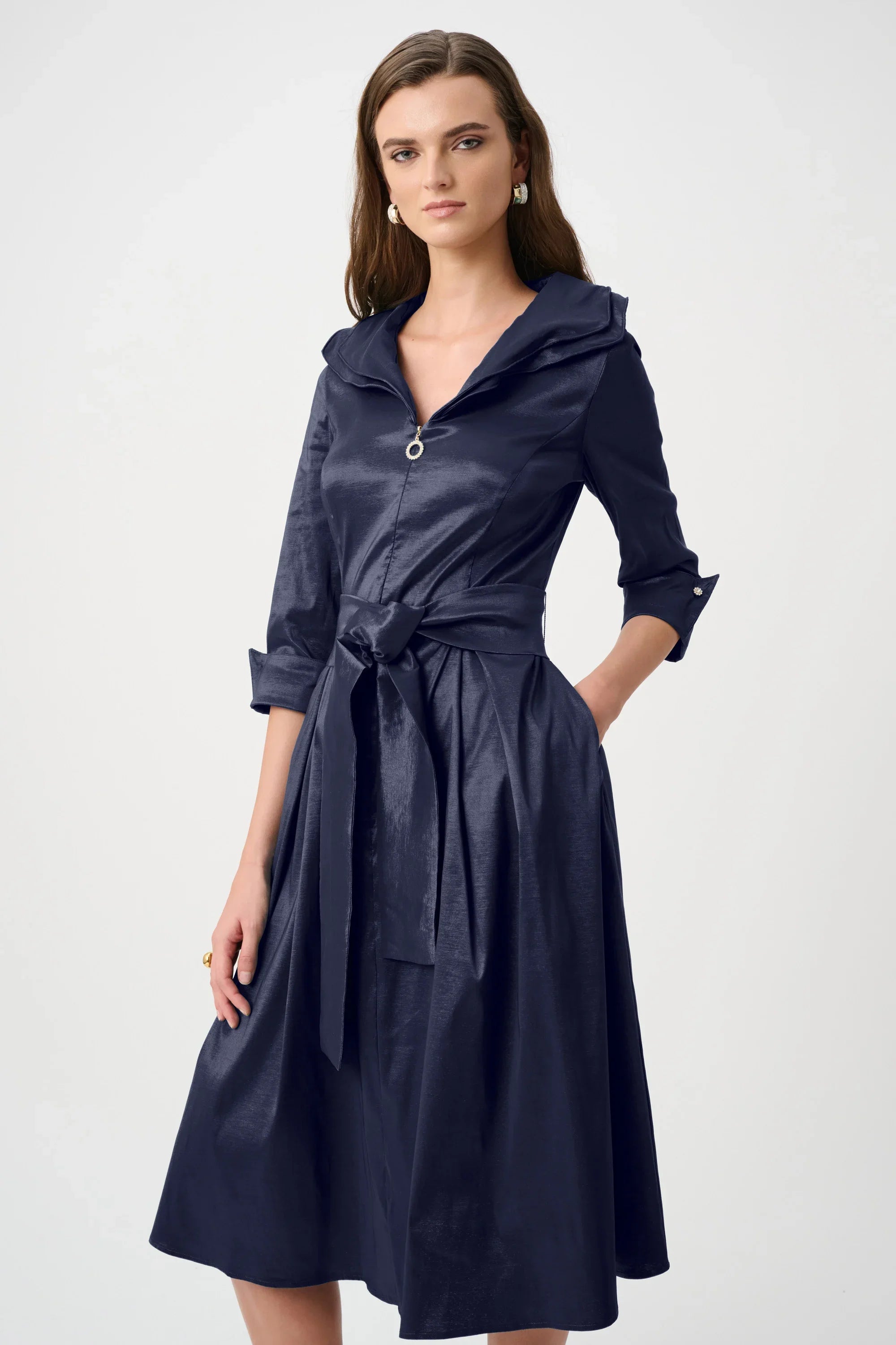 Joseph Ribkoff Taffeta Wired Lapel Dress - Style 261719m