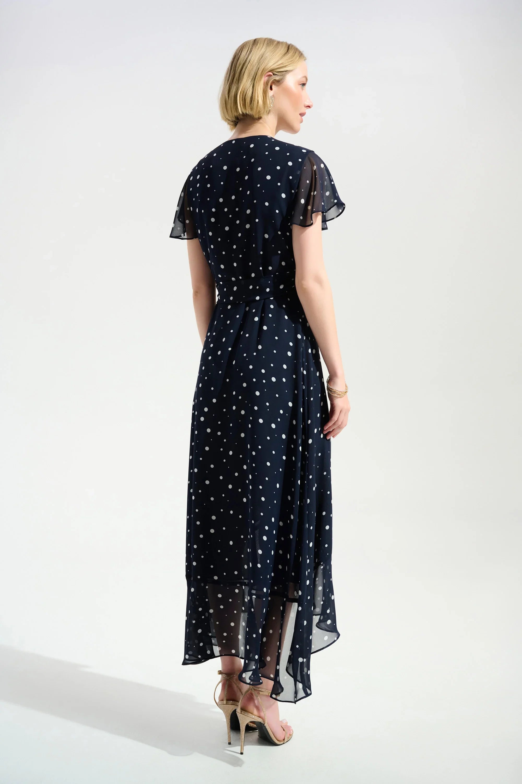 Chiffon Ruffle Wrap Dress