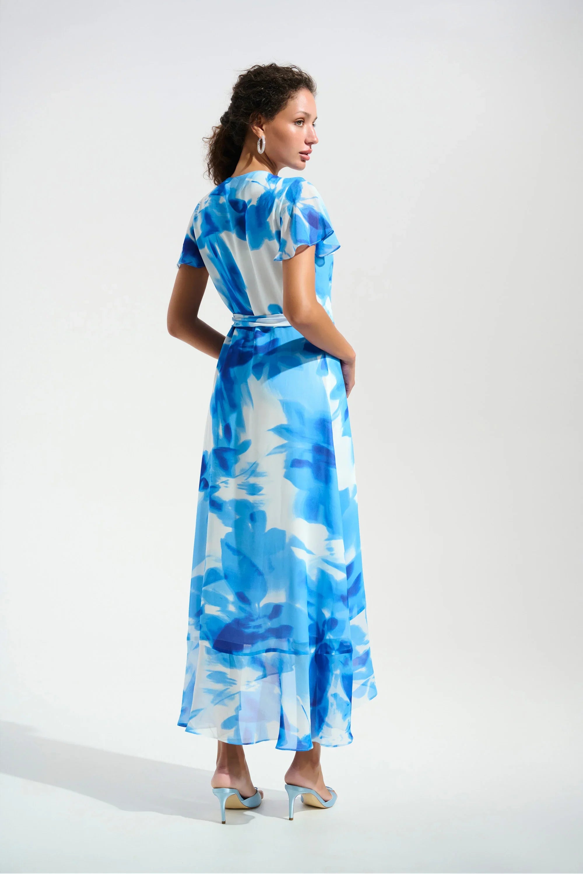 Chiffon Ruffle Wrap Dress