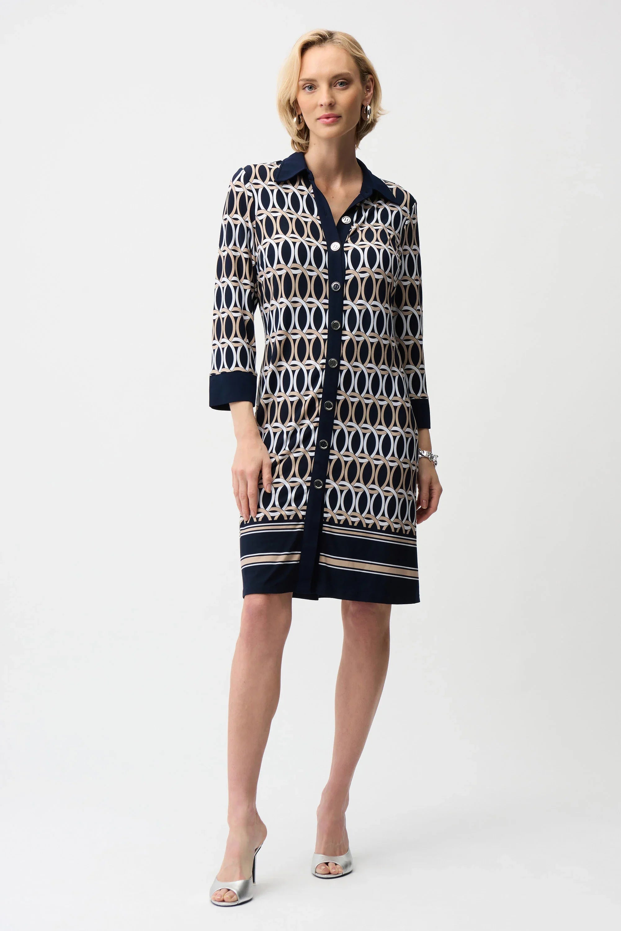 Geometric Print Shirt Dress