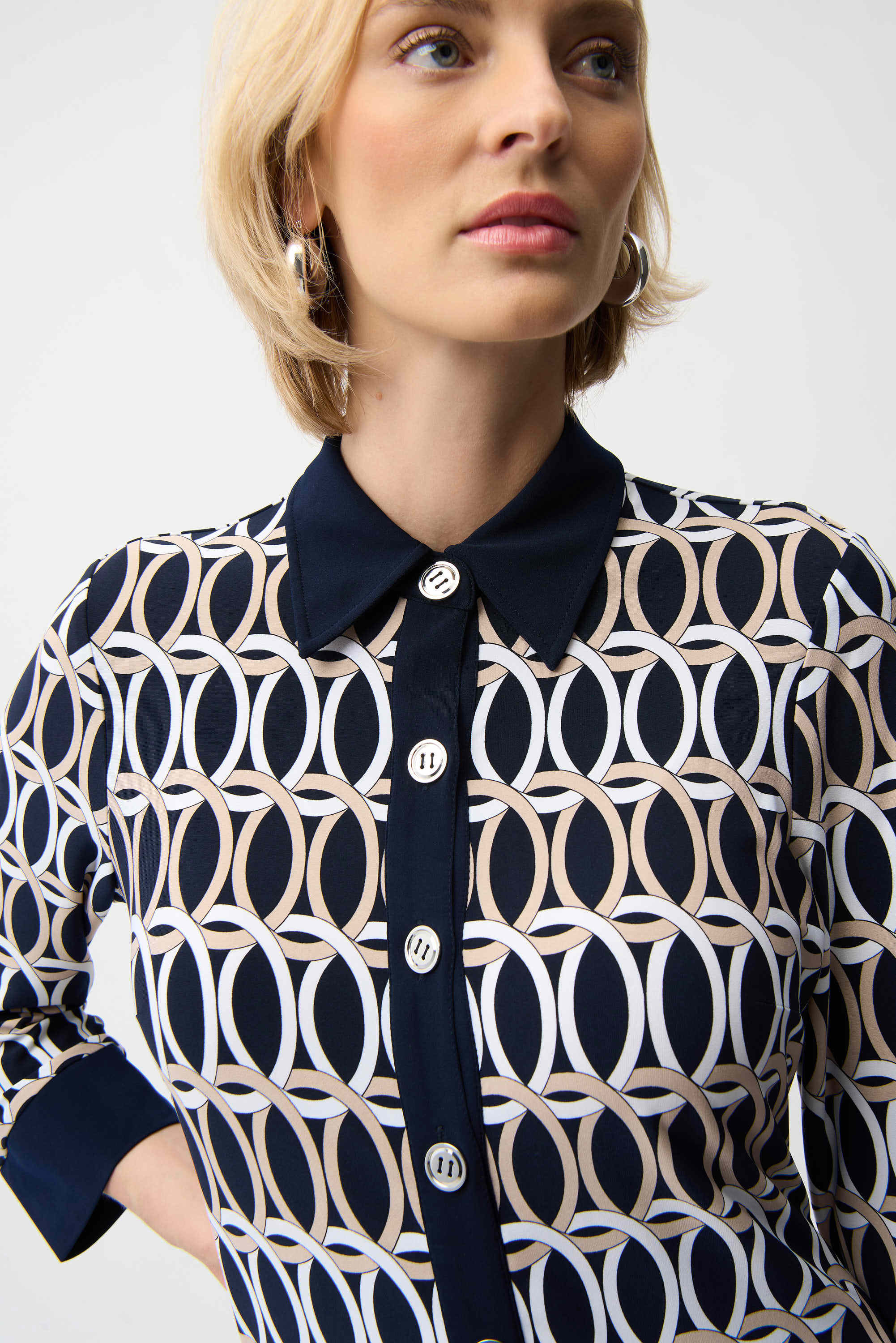 Geometric Print Shirt Dress