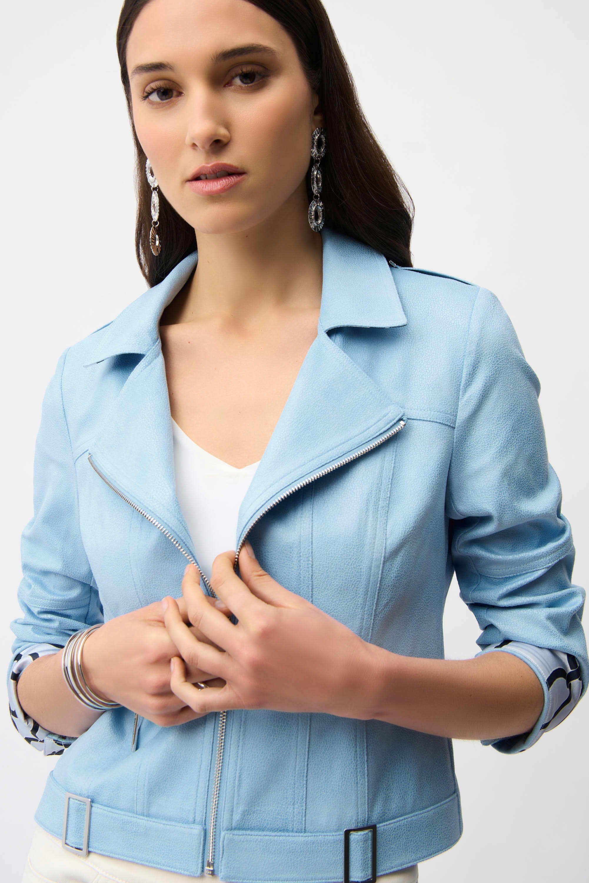 Foiled Faux Suede Jacket