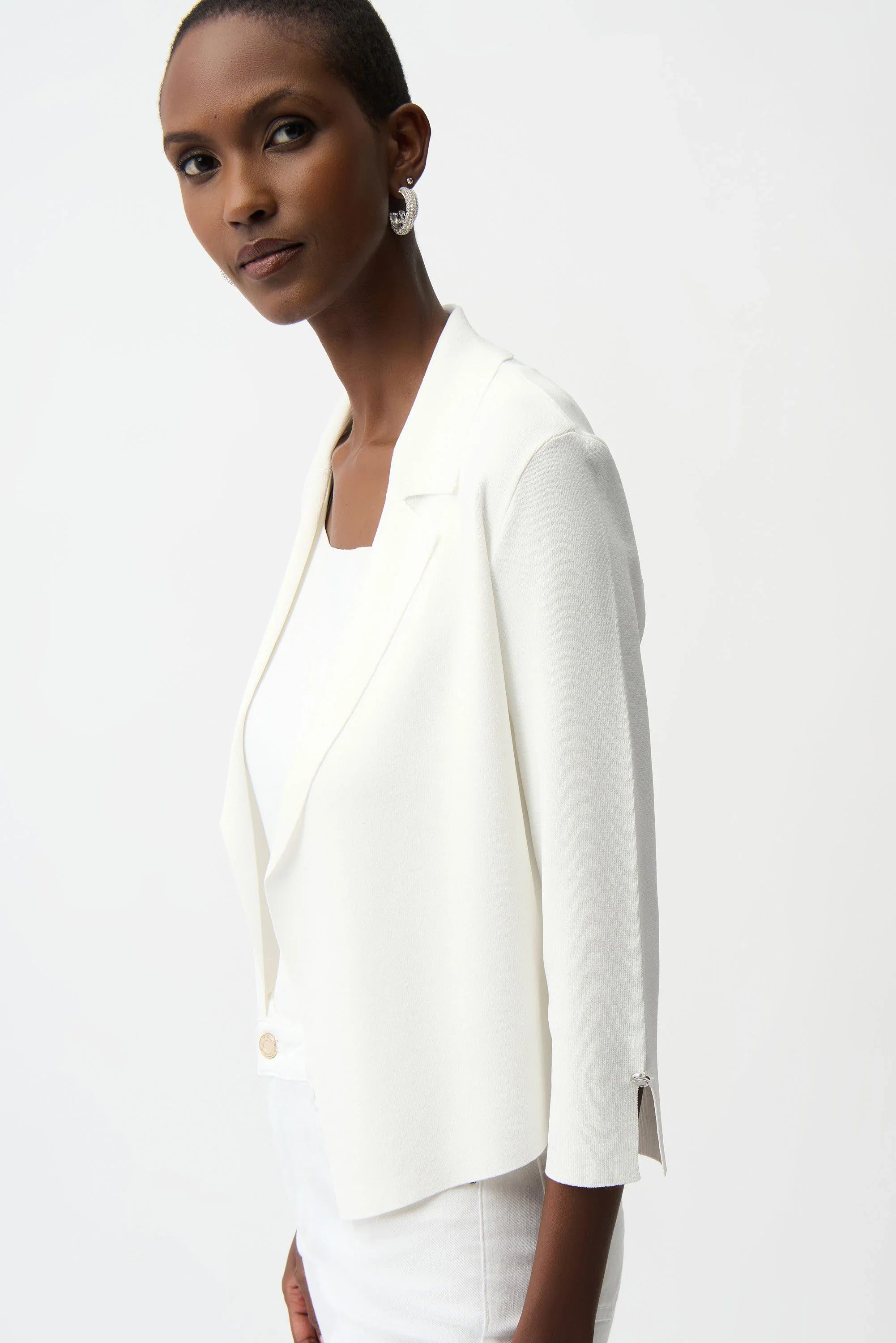 Open Front Button Cuff Cardigan