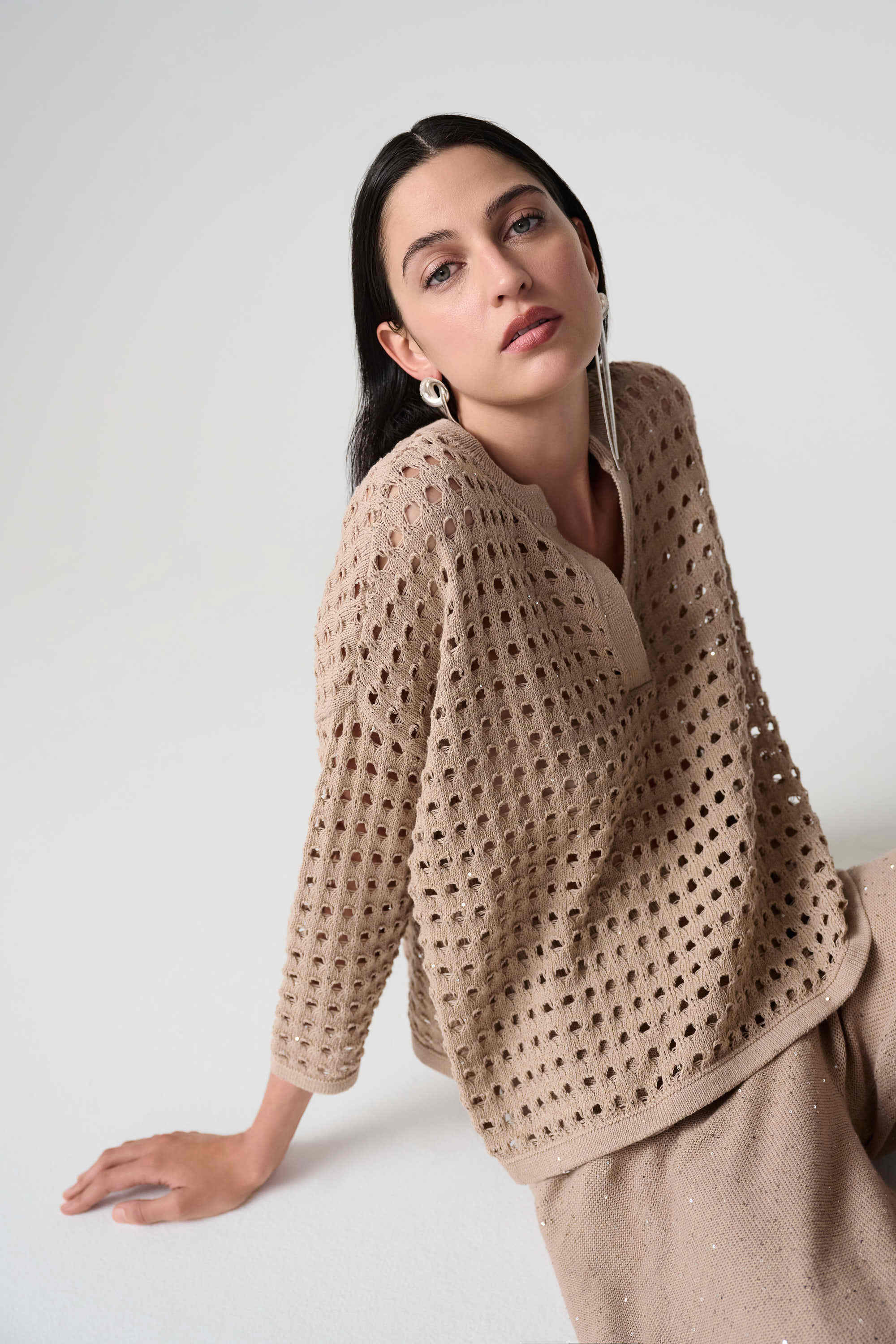 Sequin Open Stitch Sweater