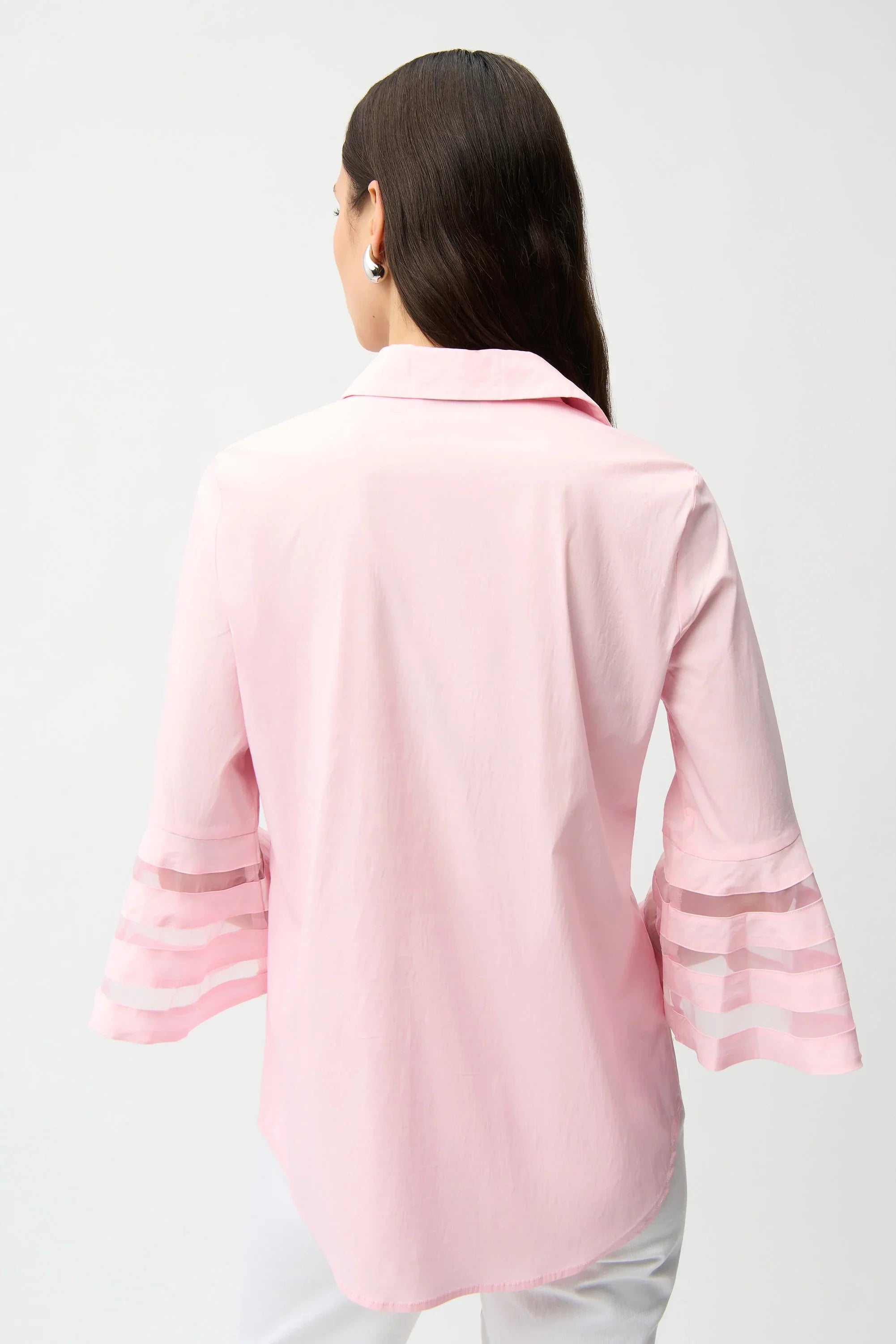 Bell Sleeve Organza Insert Blouse