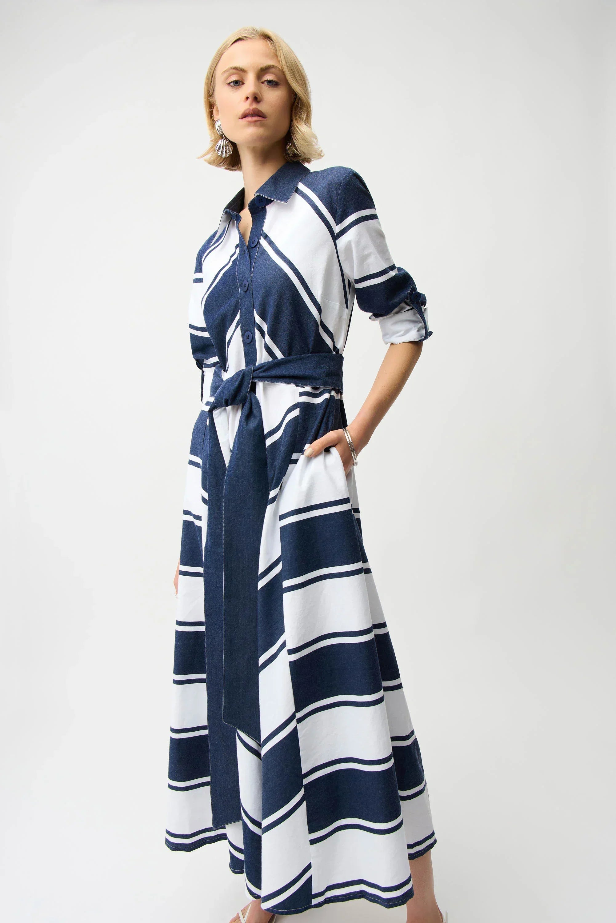 Striped Shirt Dress Sash
