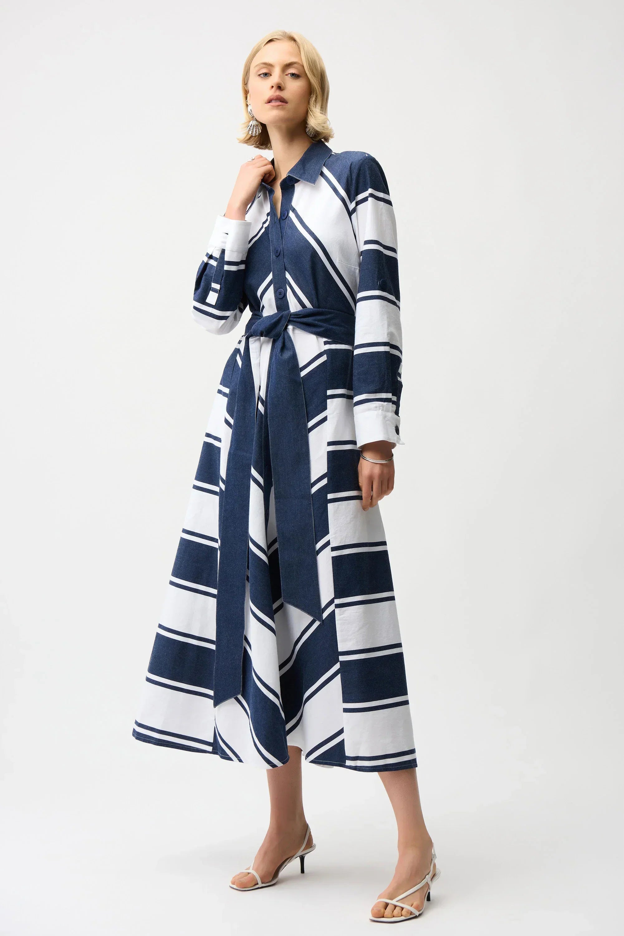 Striped Shirt Dress Sash