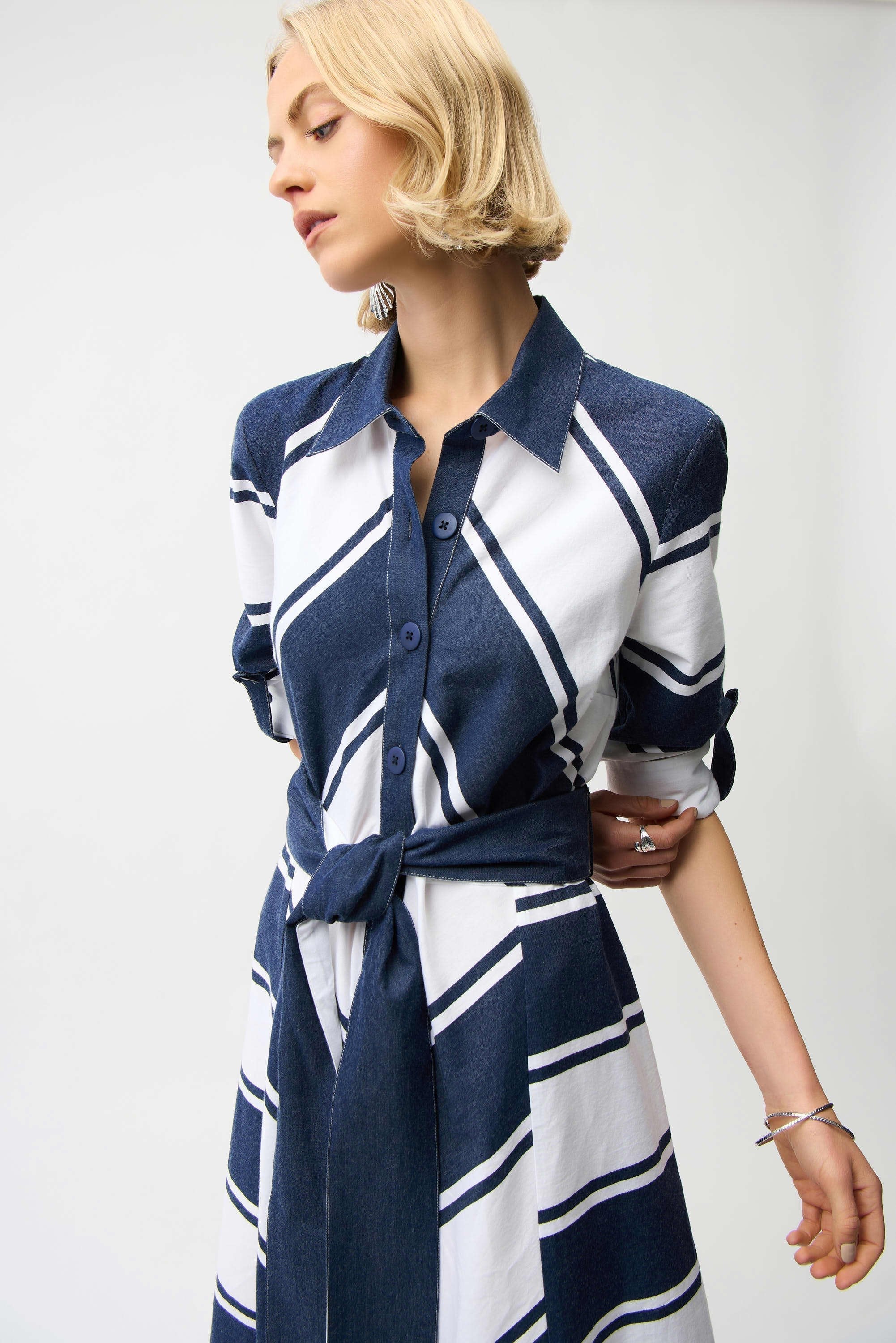 Striped Shirt Dress Sash
