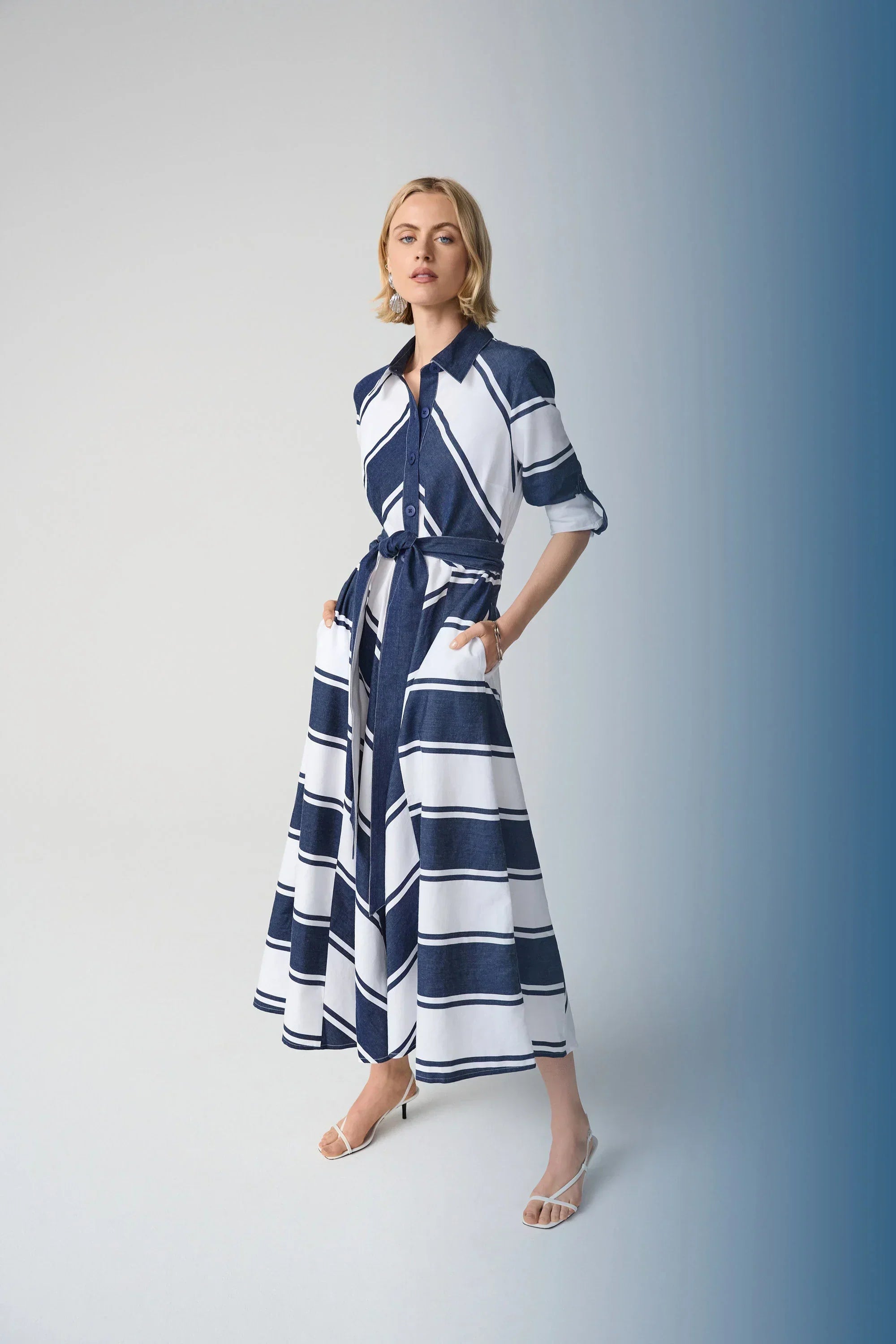 Striped Shirt Dress Sash