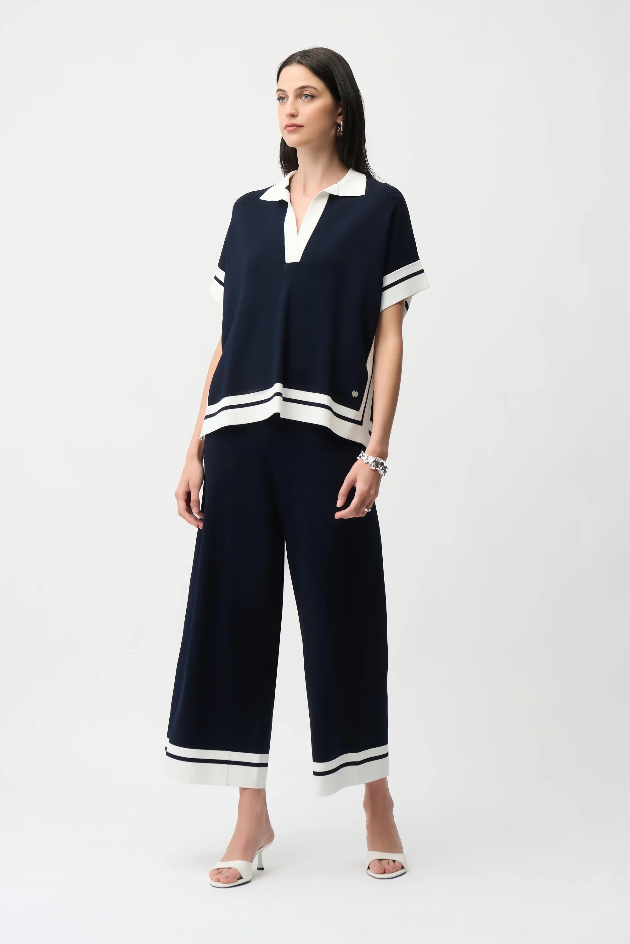 Border Stripe Culotte Pants
