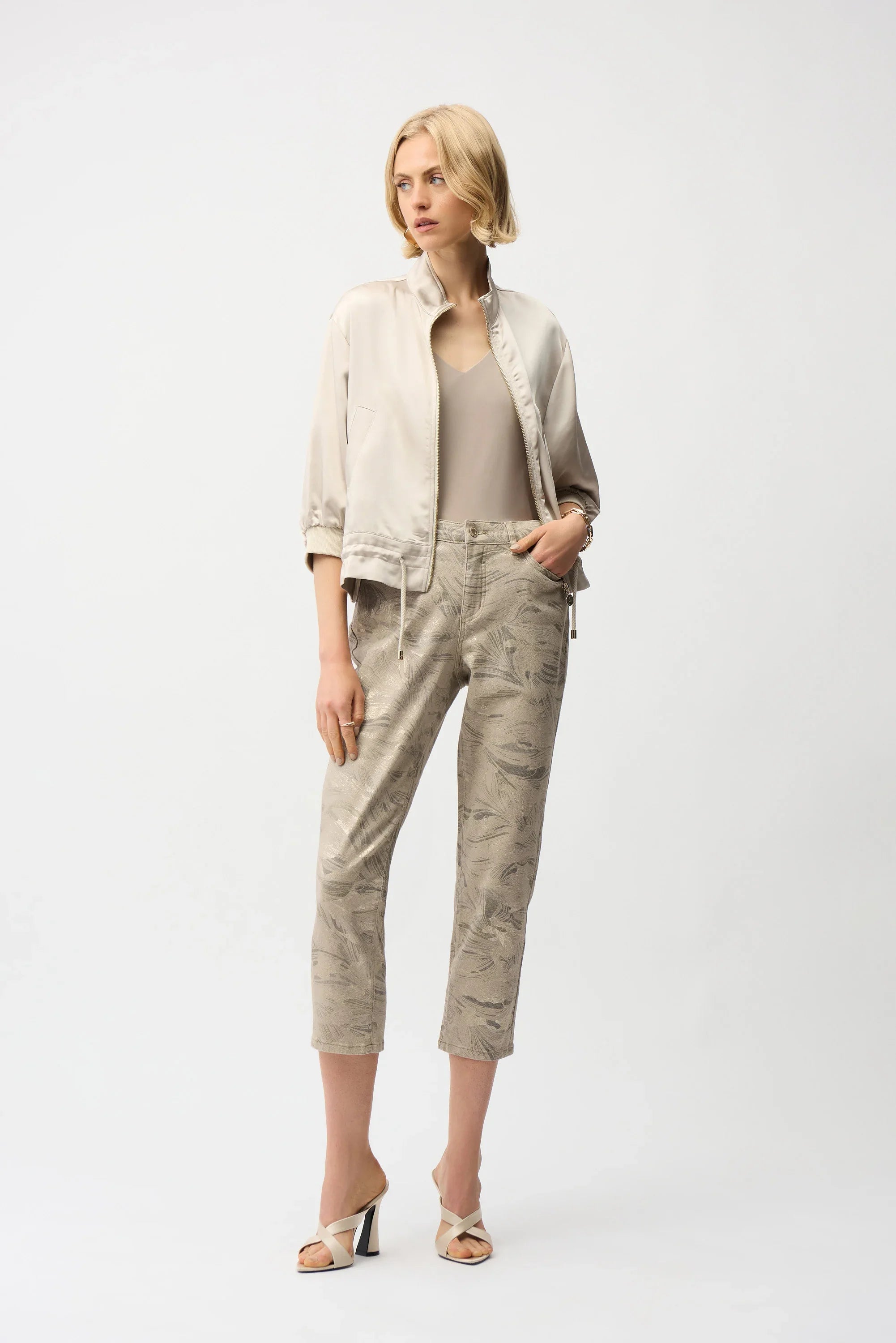 Abstract Metallic Slim Pants
