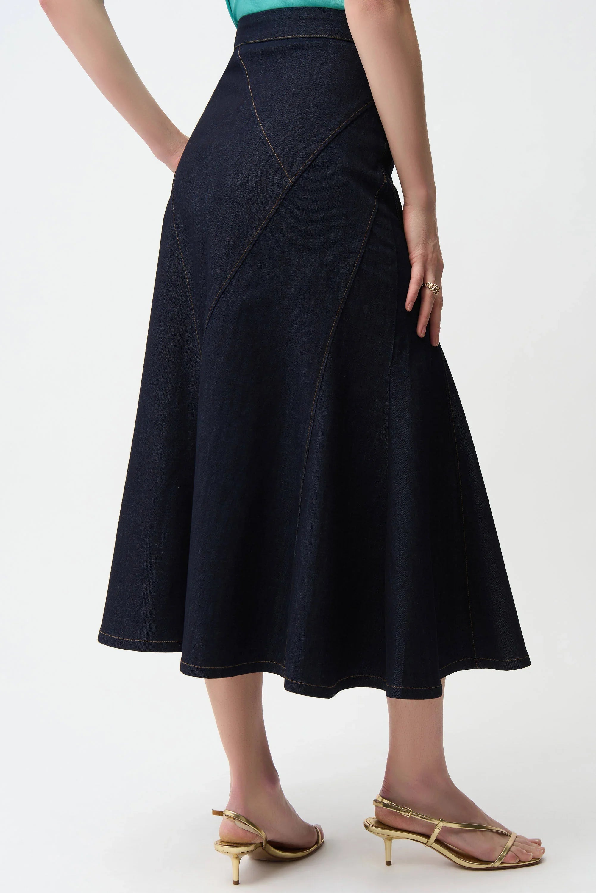 Patchwork Exposed Zipper Skirt
