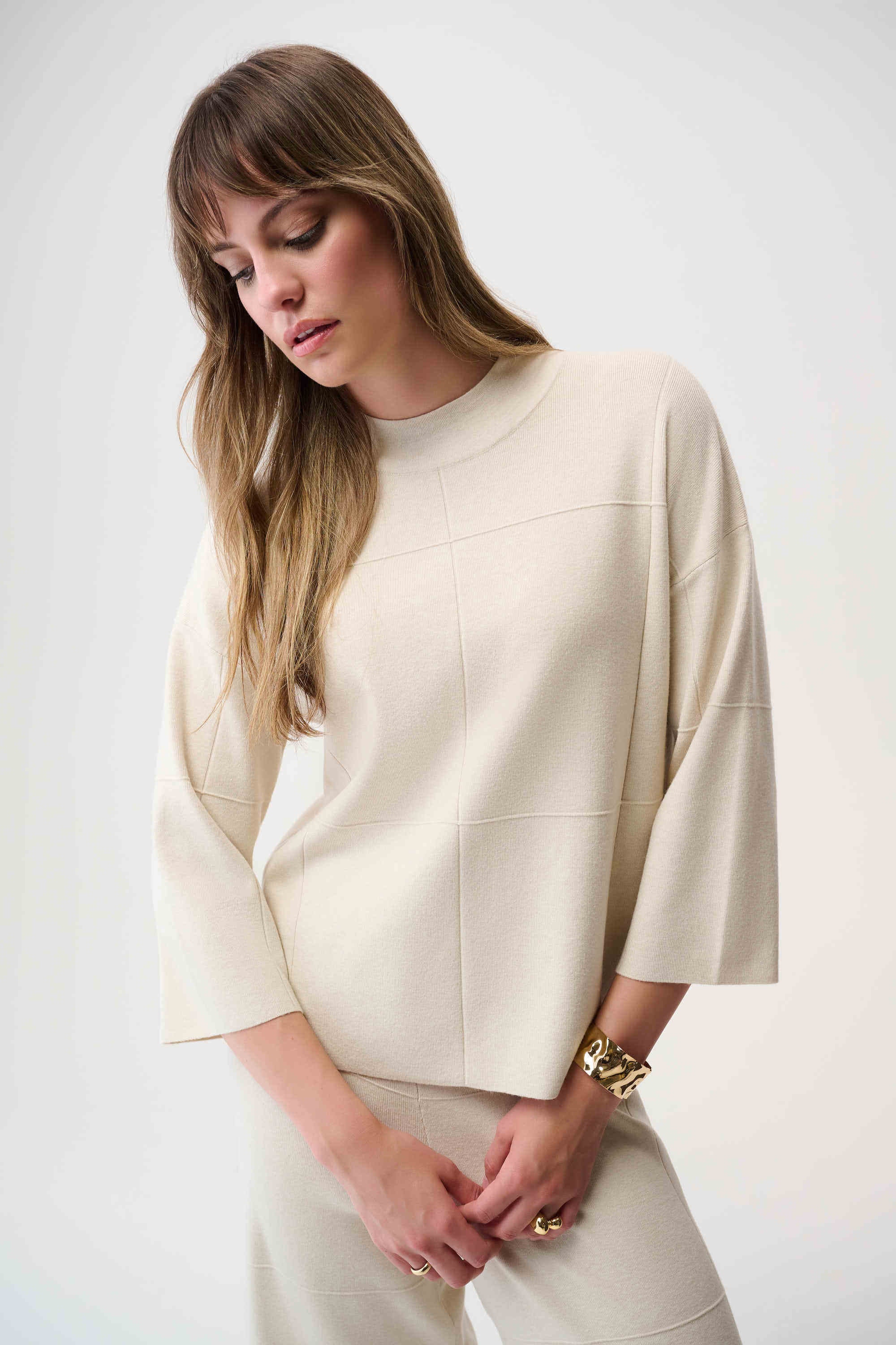 Mock Neck Jacquard Sweater