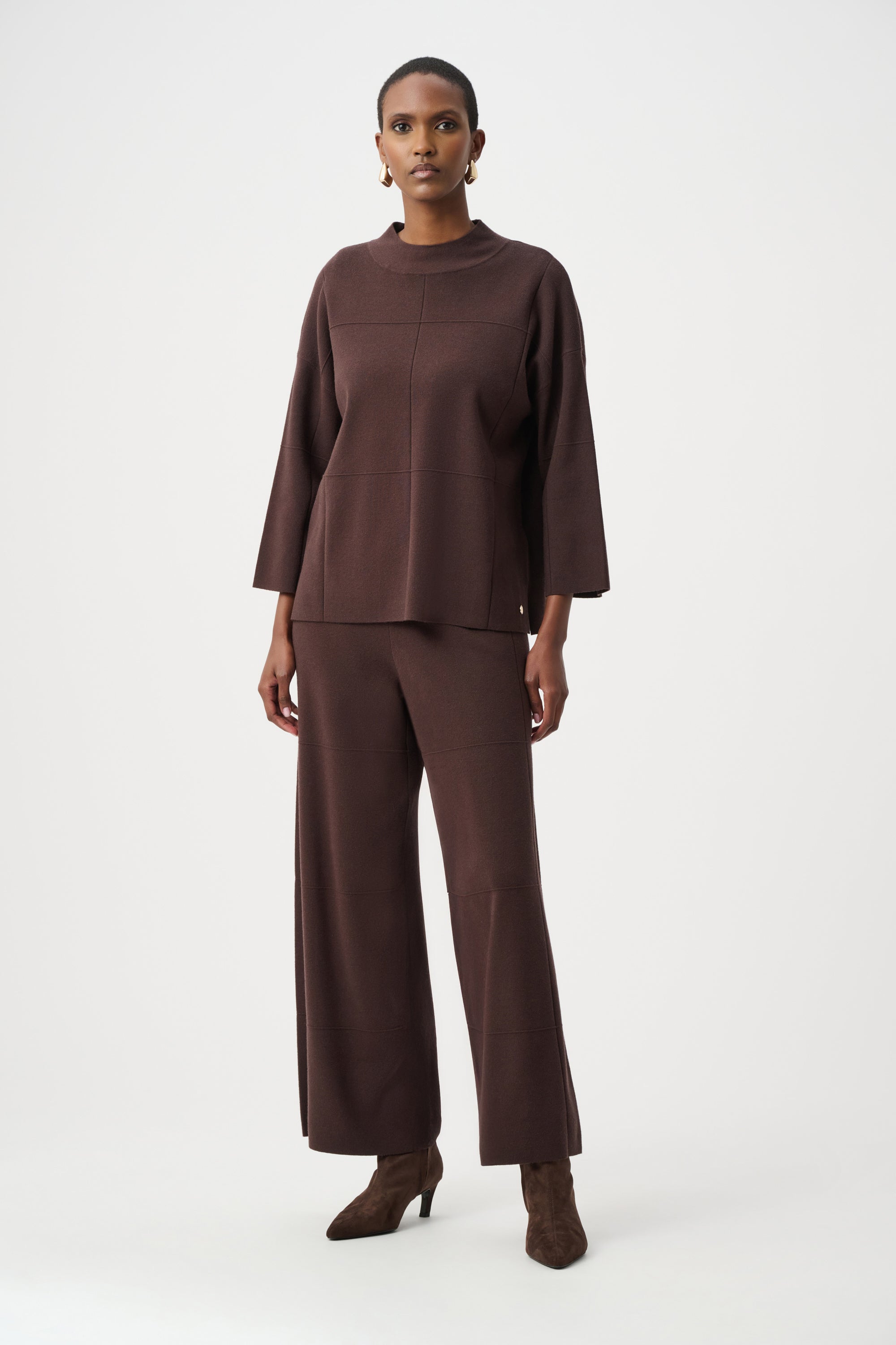 Mock Neck Jacquard Sweater
