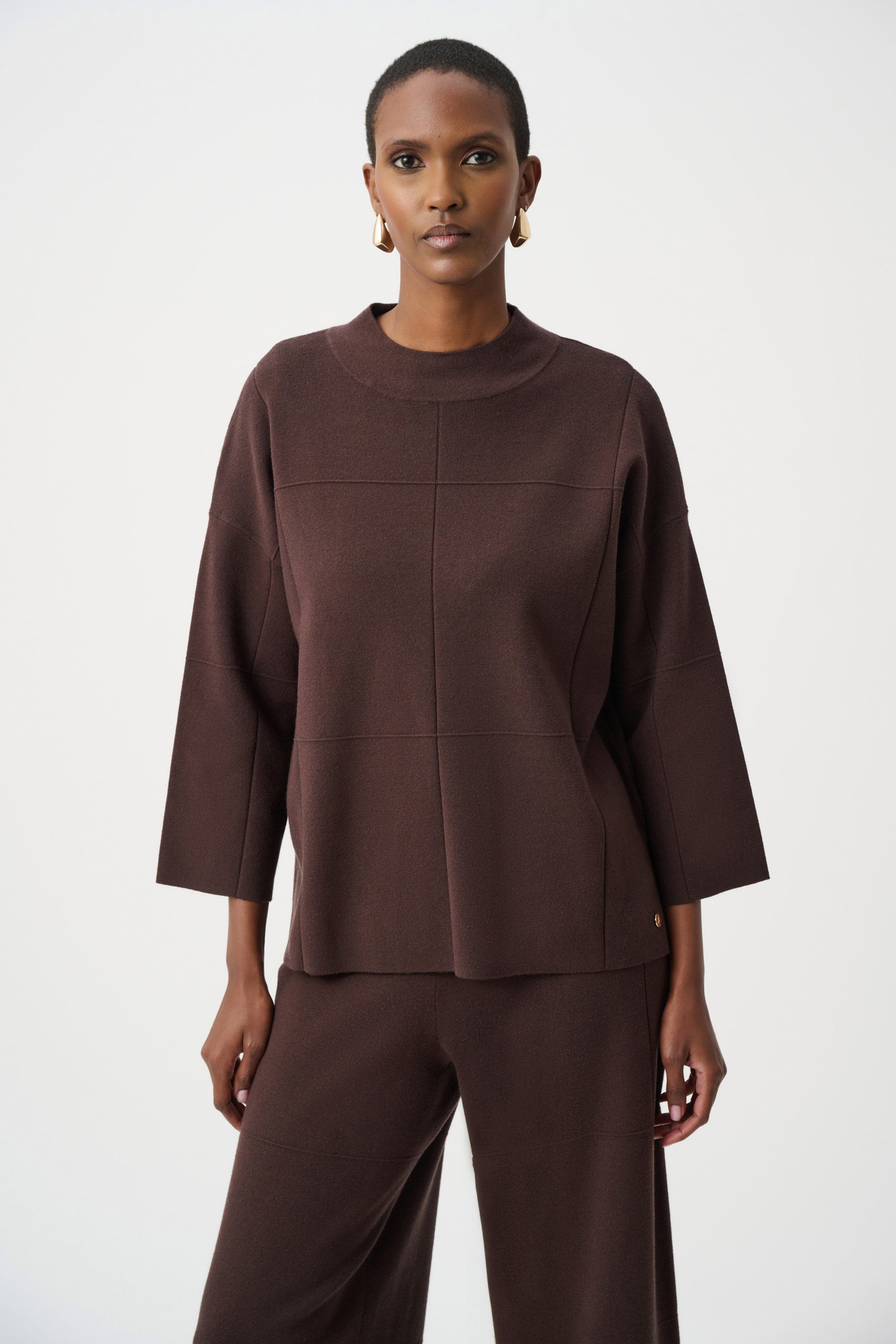 Mock Neck Jacquard Sweater – Modella Signature