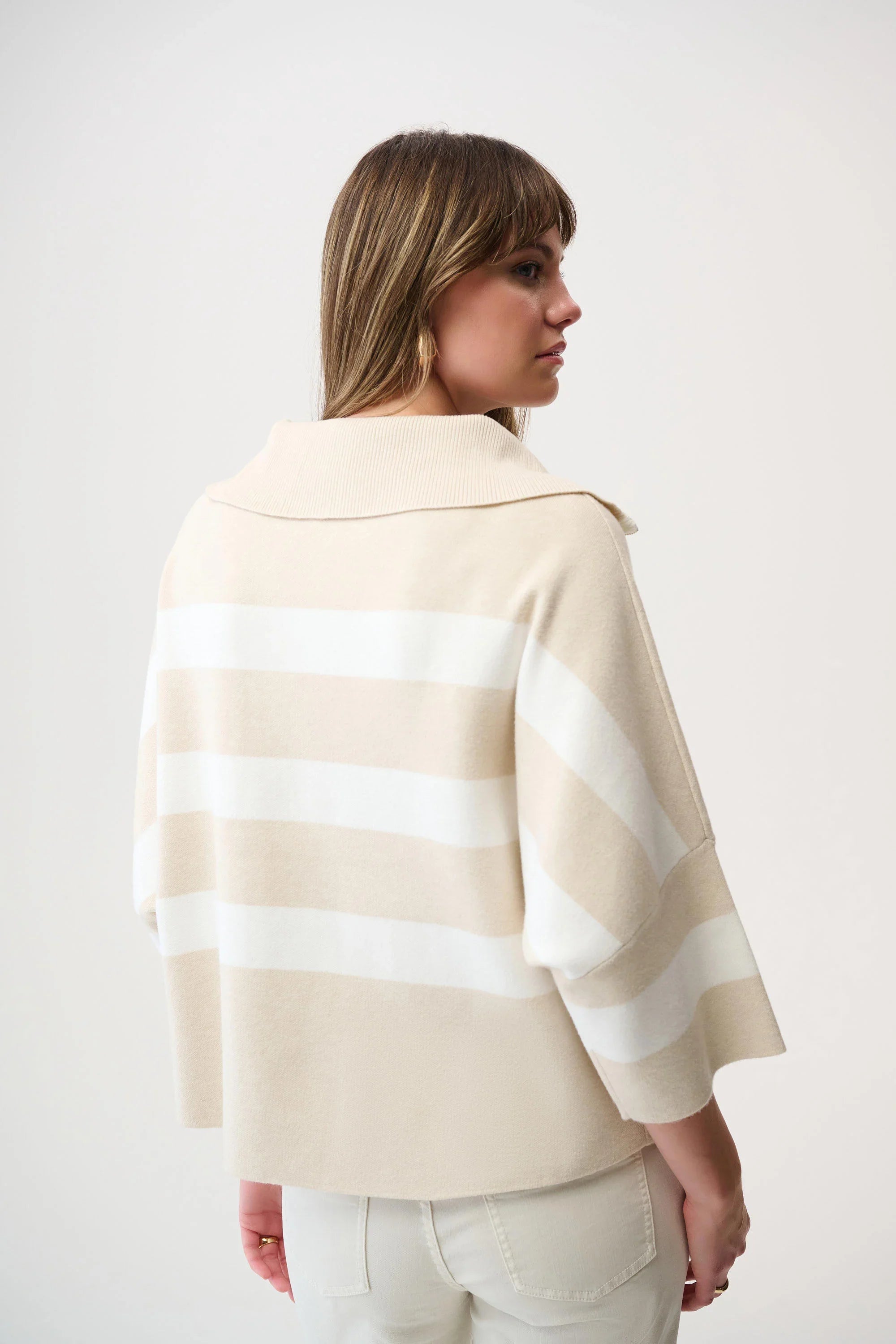 Striped Zip Collar Sweater