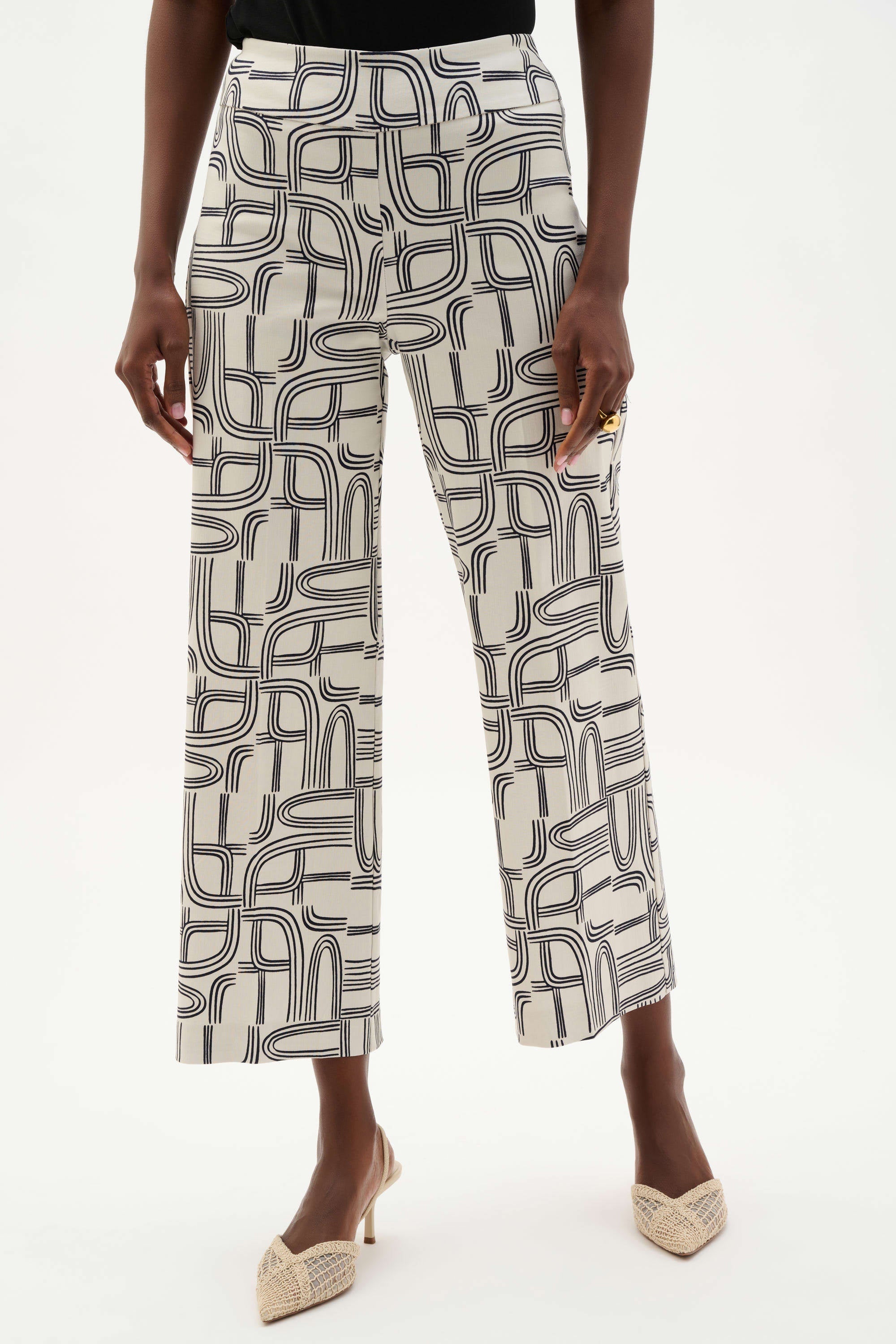Geometric Print Pull-On Pants