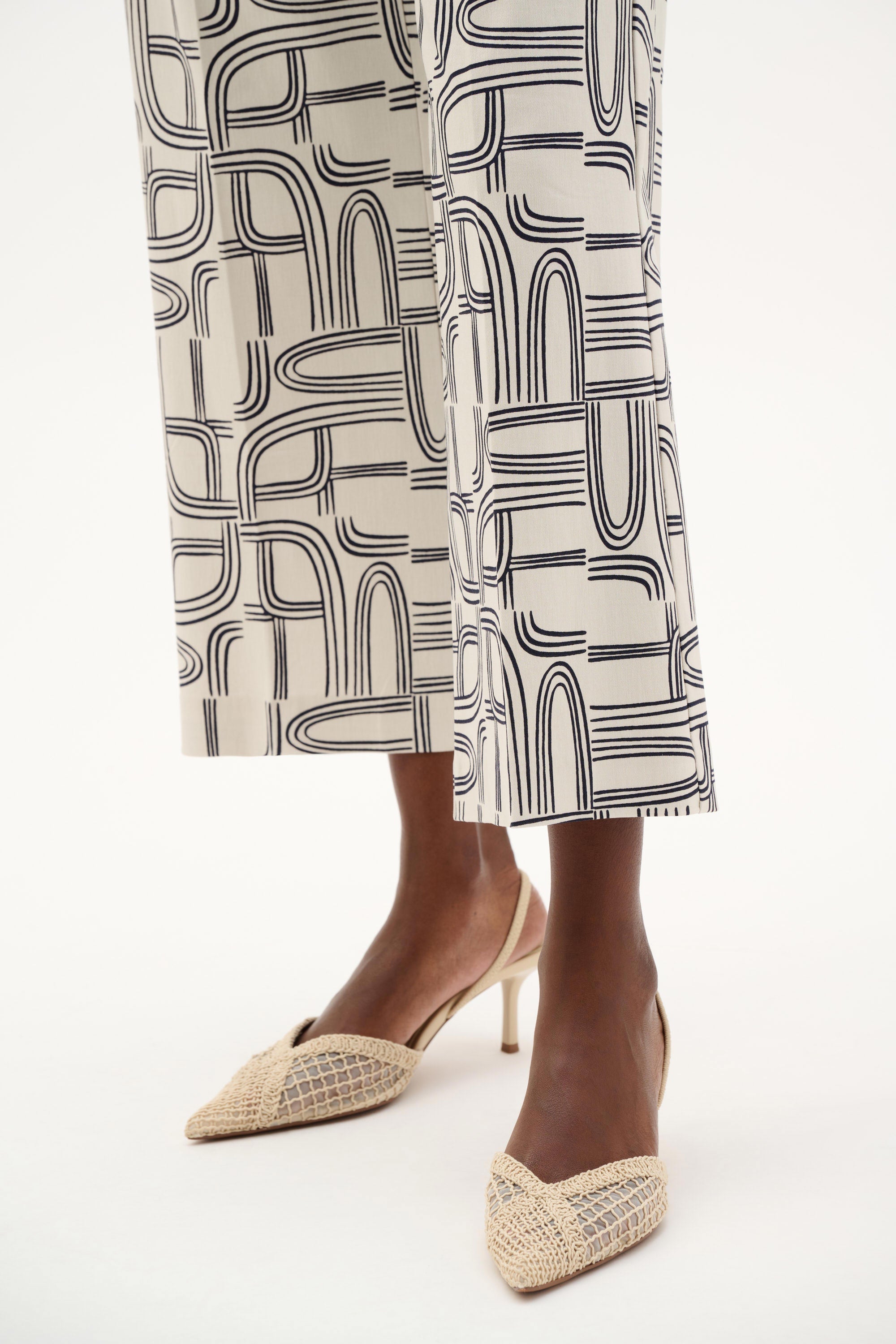 Geometric Print Pull-On Pants