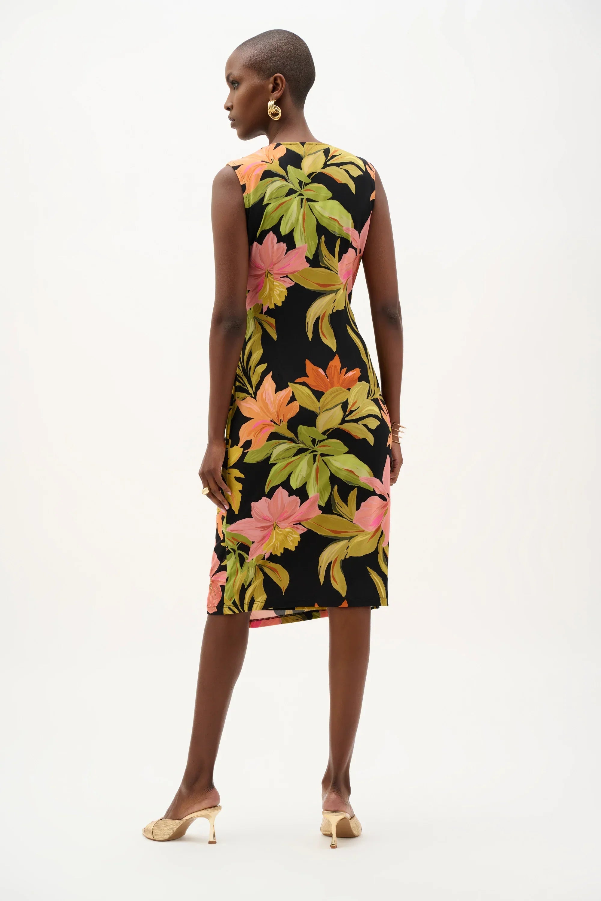 Tropical Print Wrap Dress
