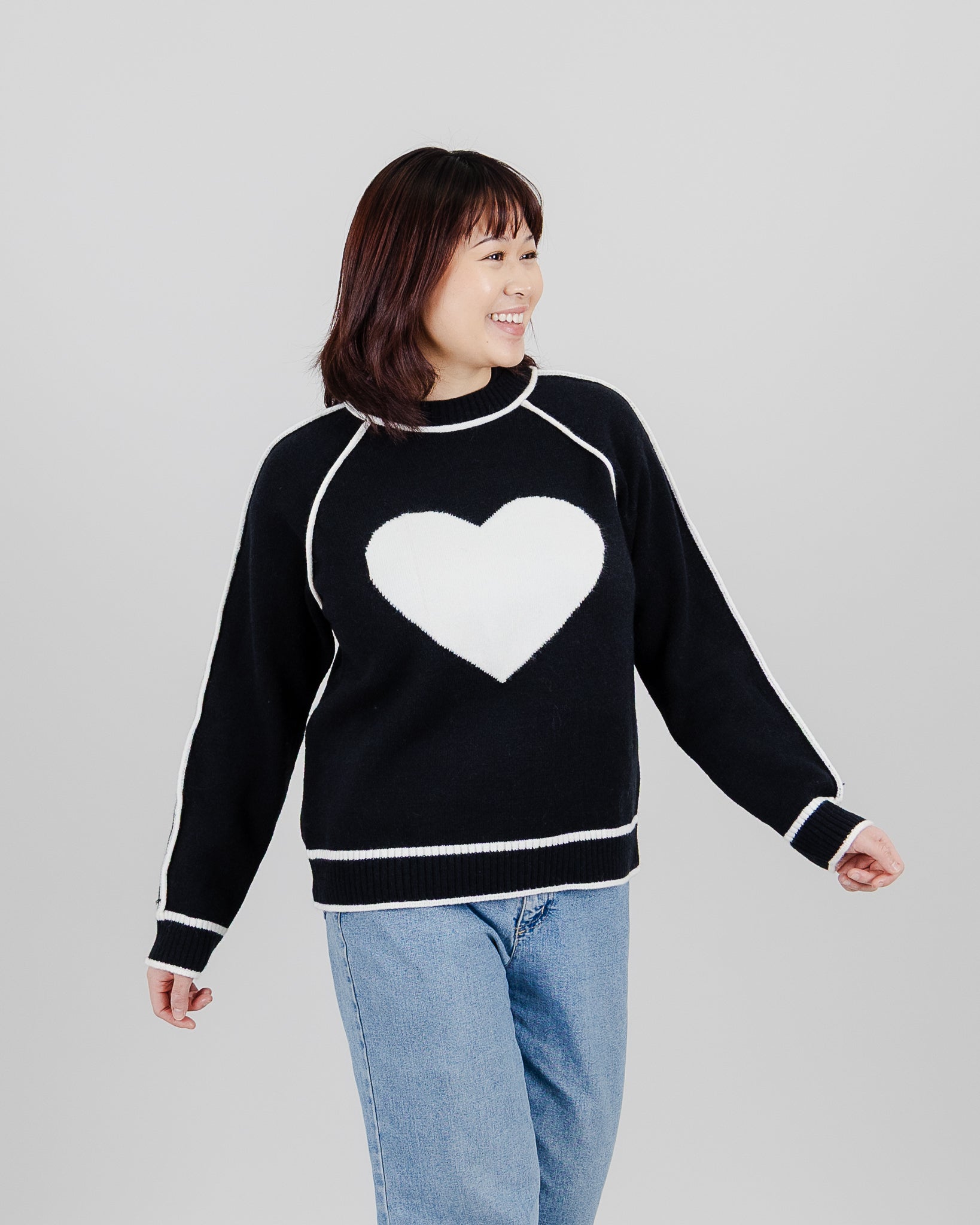 Fun Sport Sweater With Heart & Piping- Style 262111