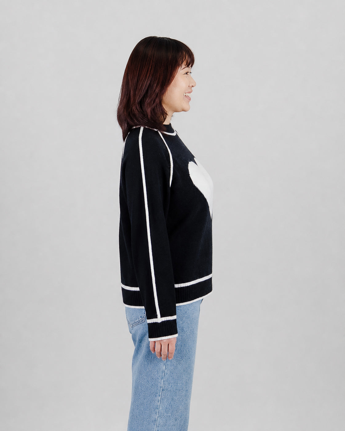 Fun Sport Sweater With Heart & Piping- Style 262111