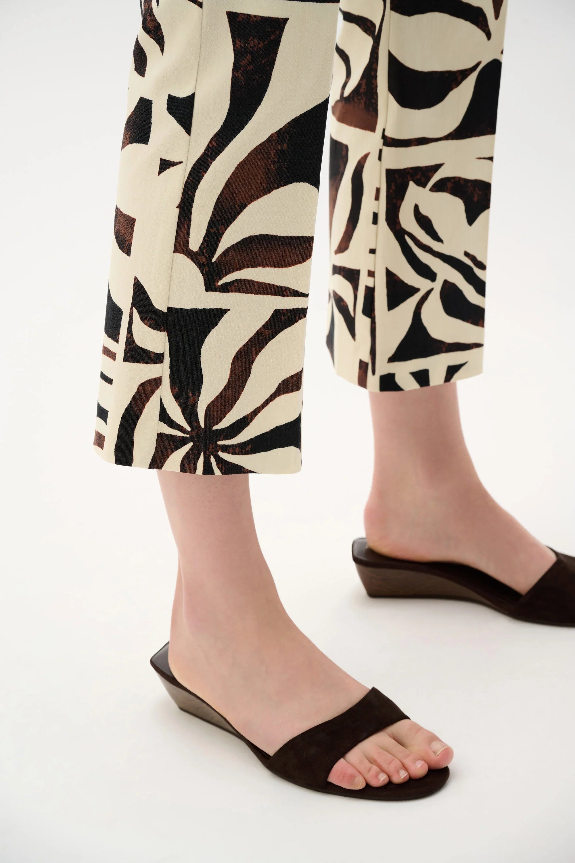 Tropical Print Flared Pants