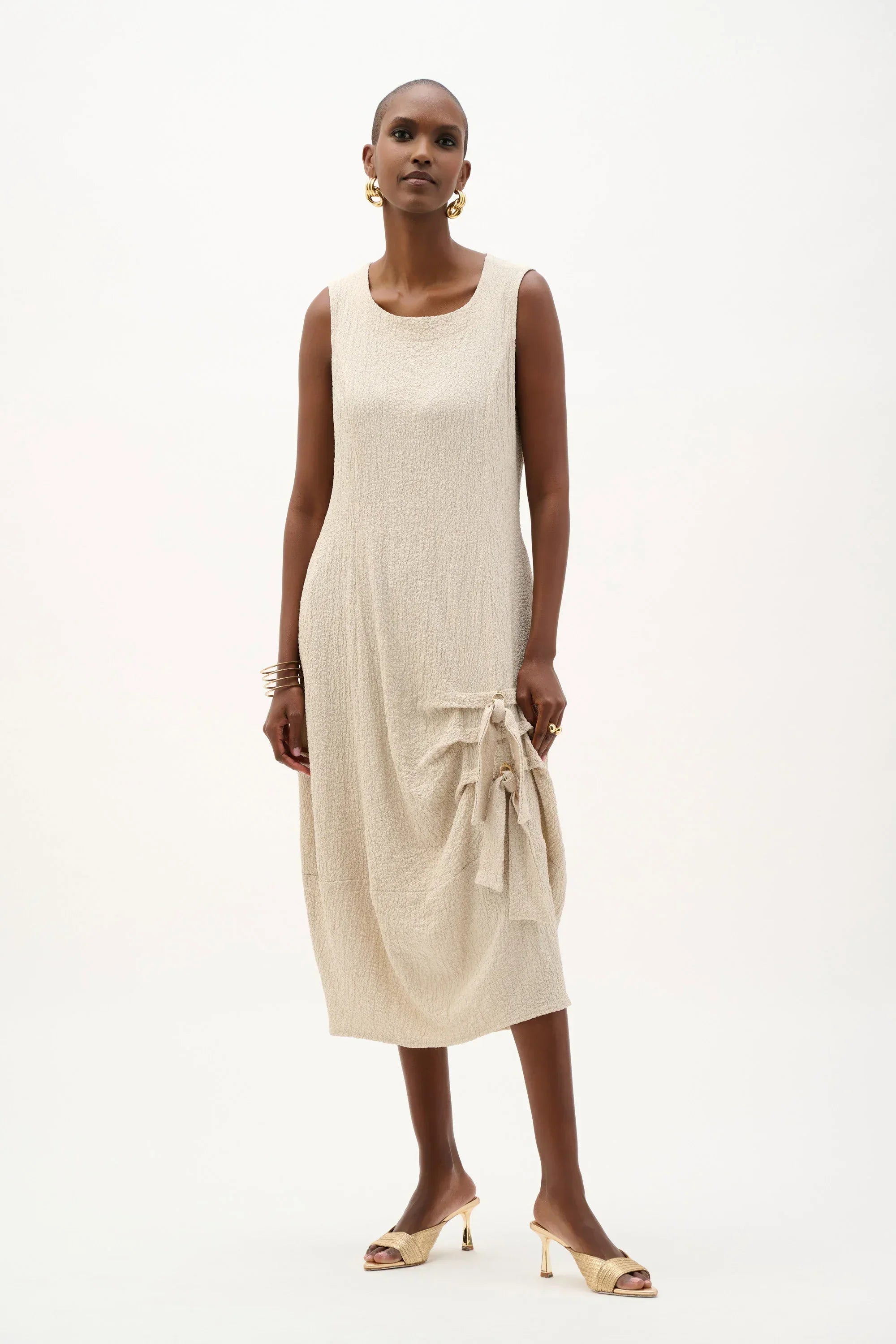 Seersucker Ring-Tie Dress