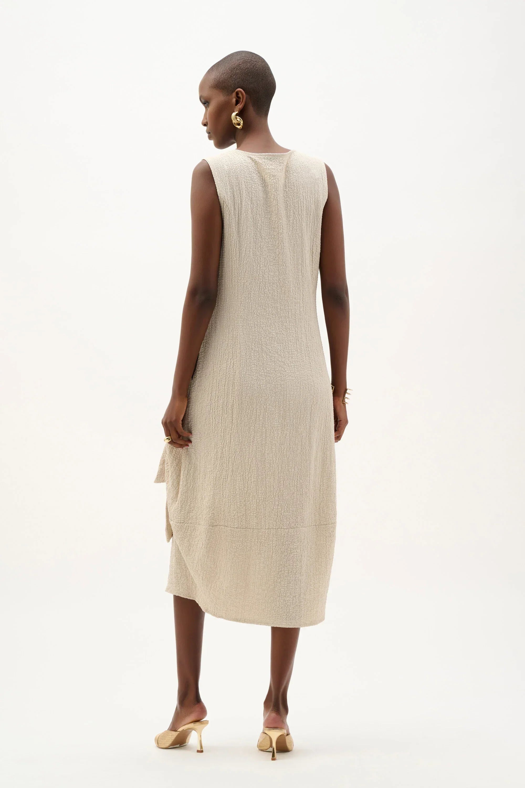 Seersucker Ring-Tie Dress