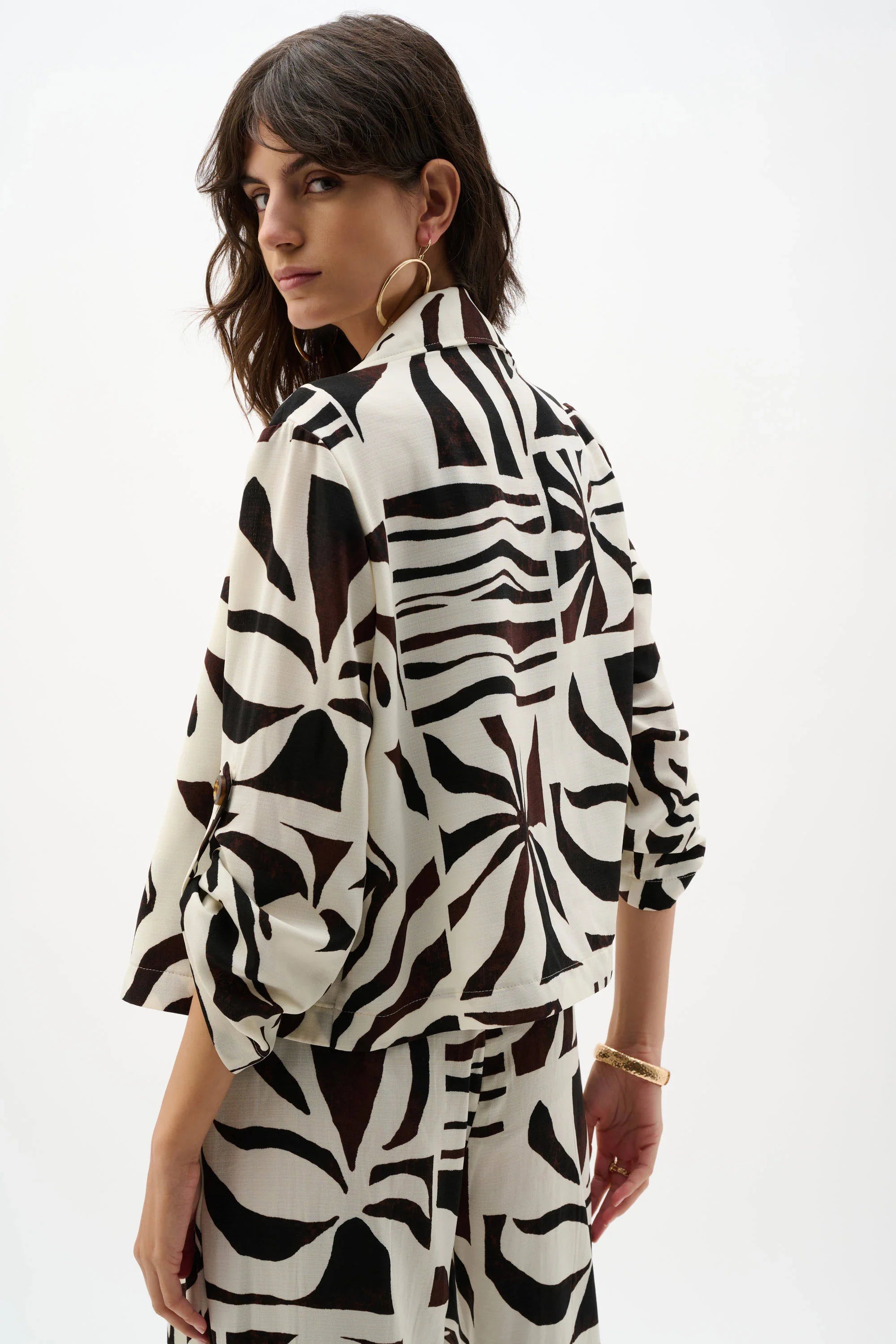 Tropical Print Boxy Blazer