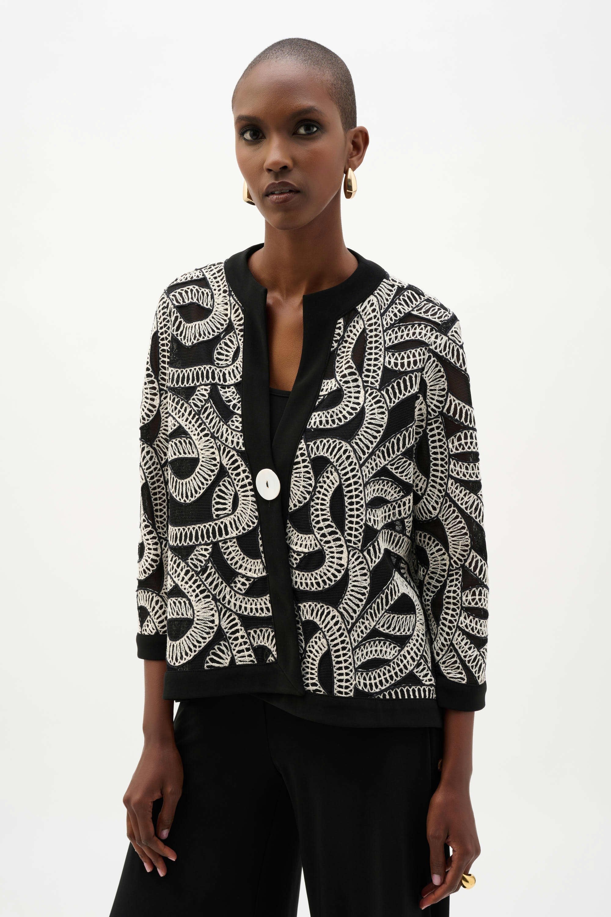 Abstract Mesh Swing Jacket