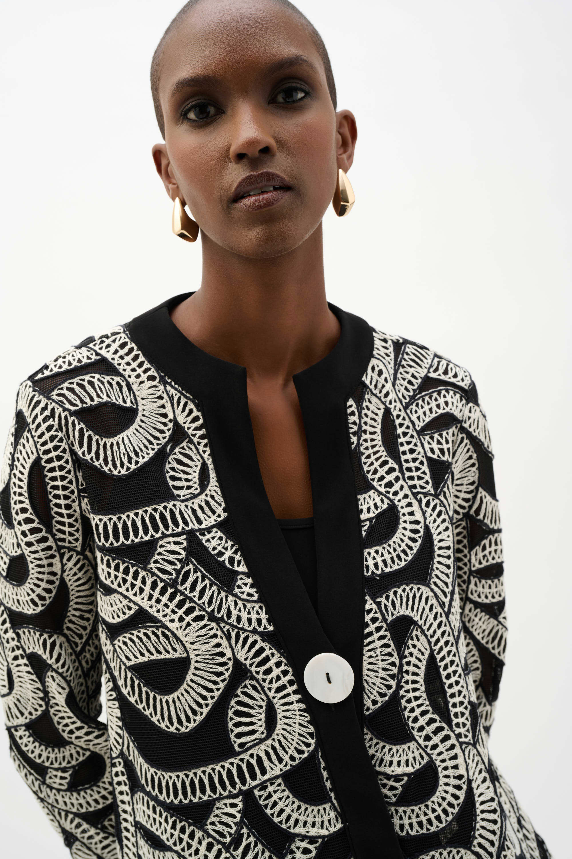 Abstract Mesh Swing Jacket