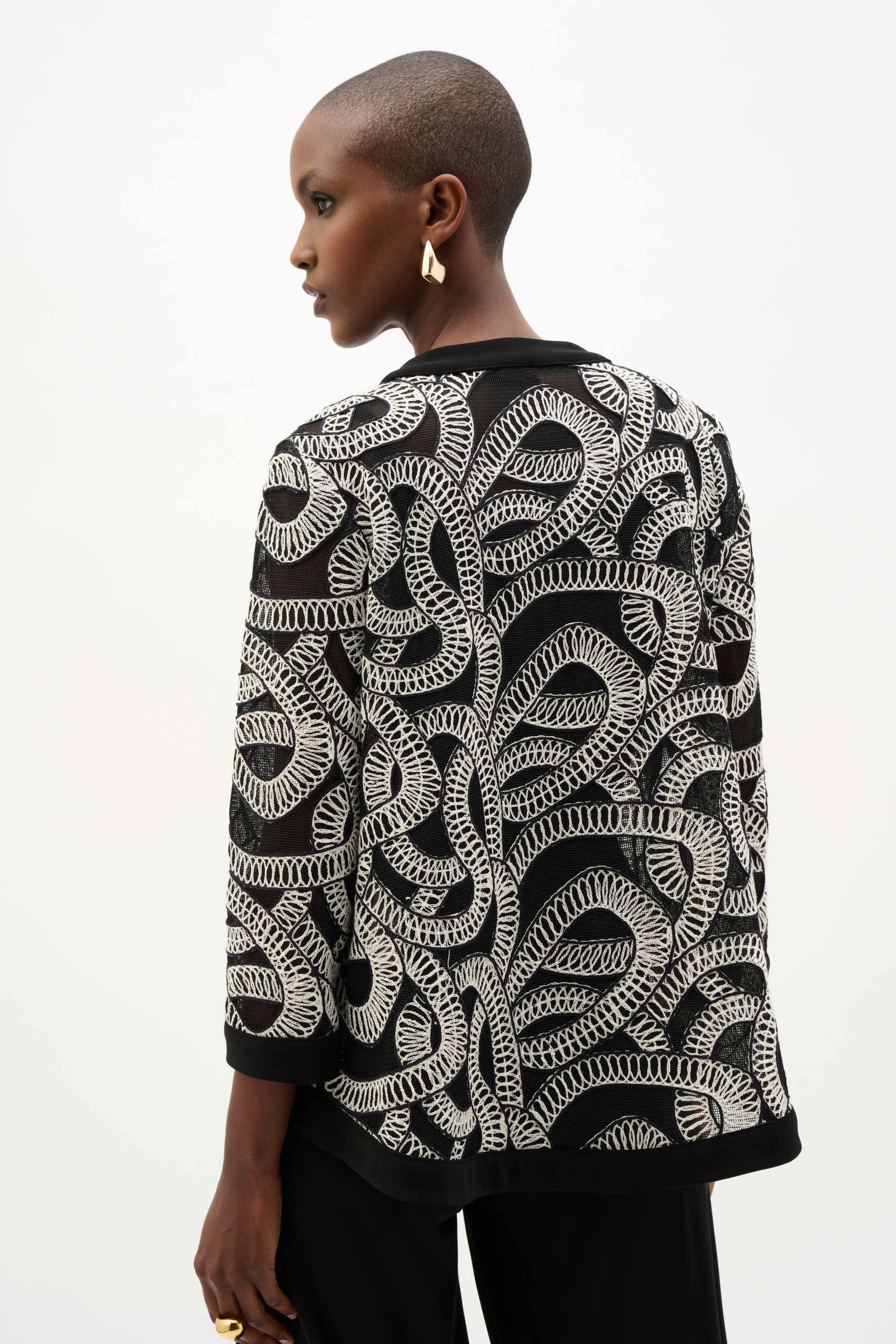 Abstract Mesh Swing Jacket