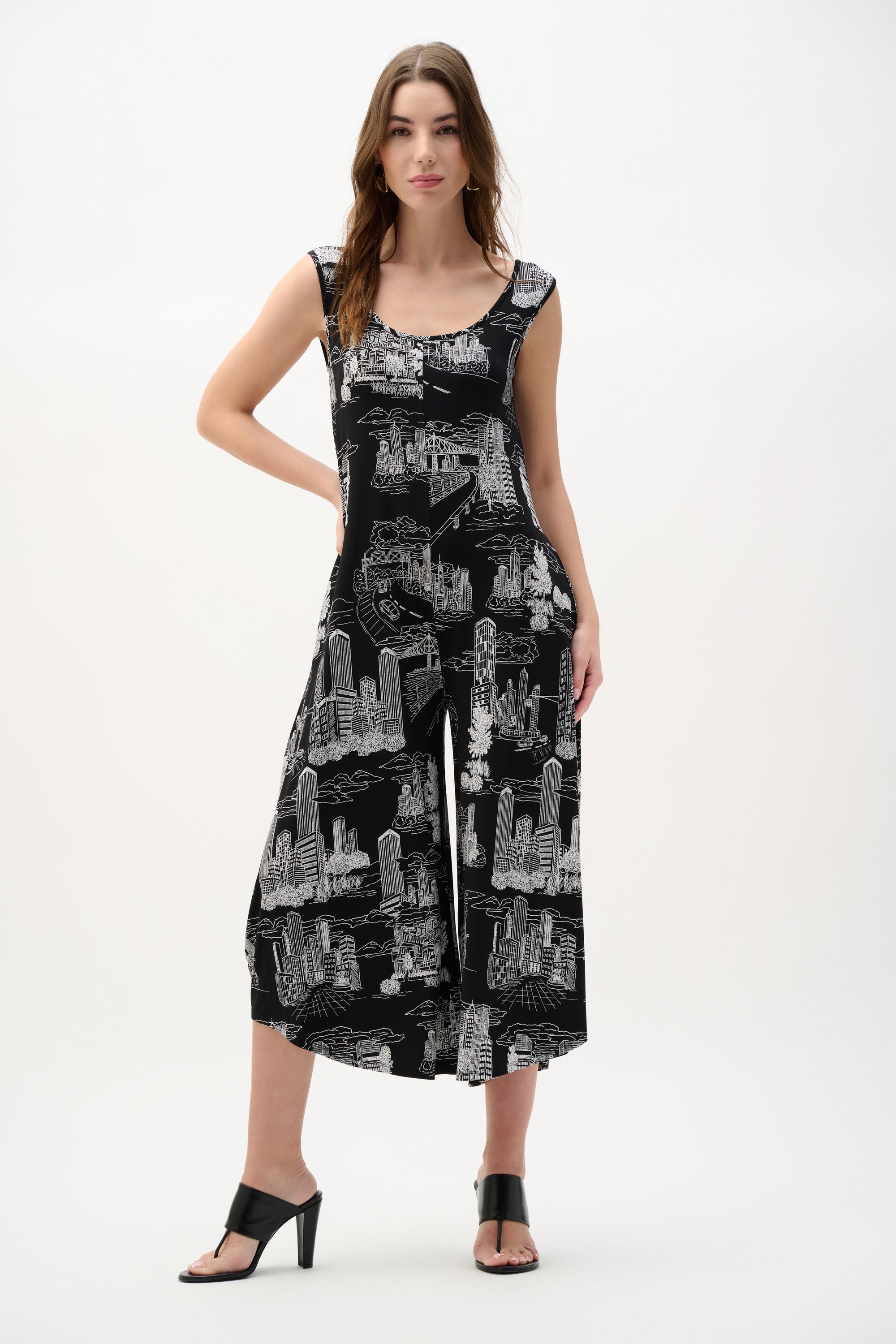 Conversational Print Culotte Jumpsuit