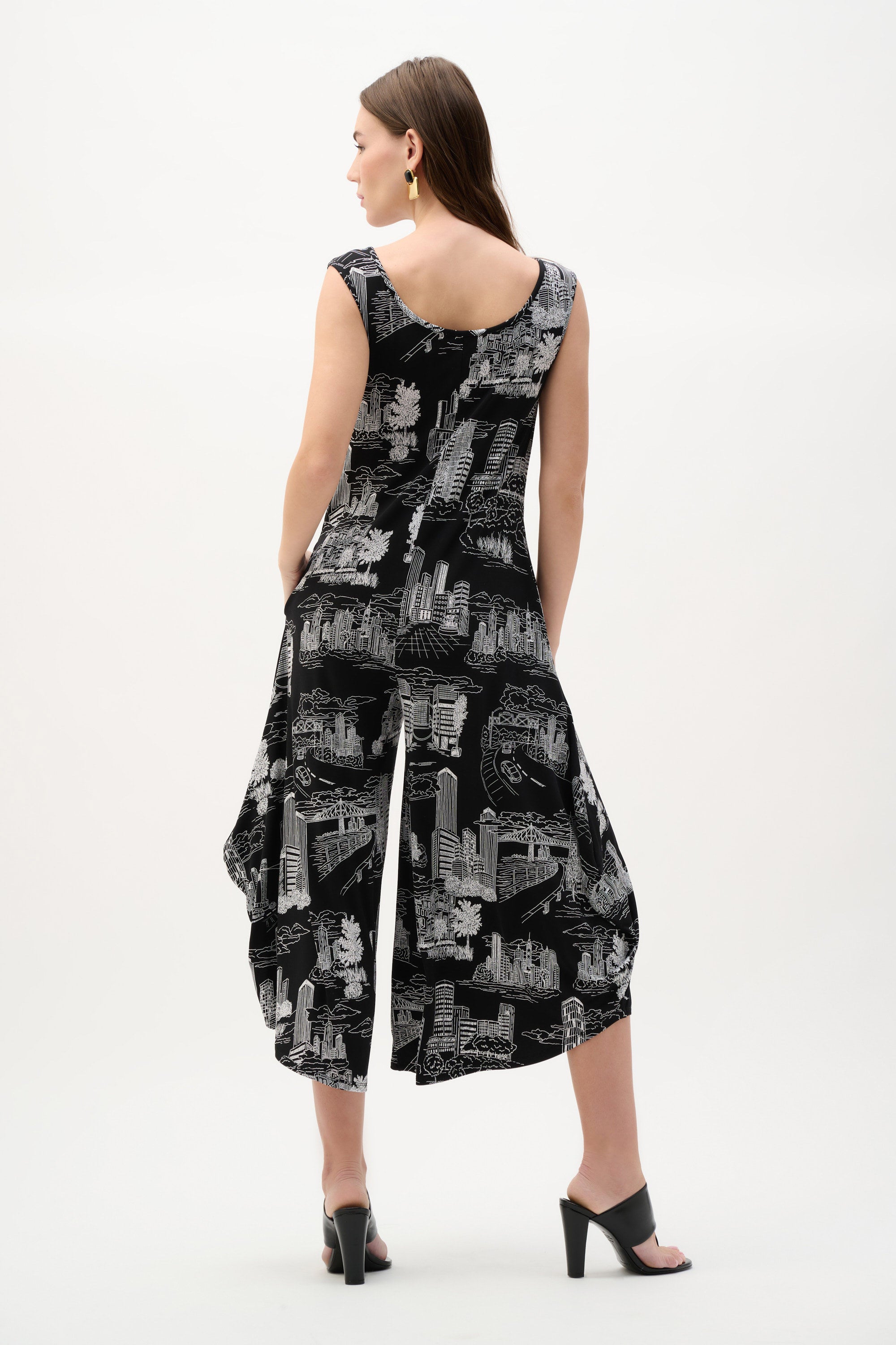 Conversational Print Culotte Jumpsuit