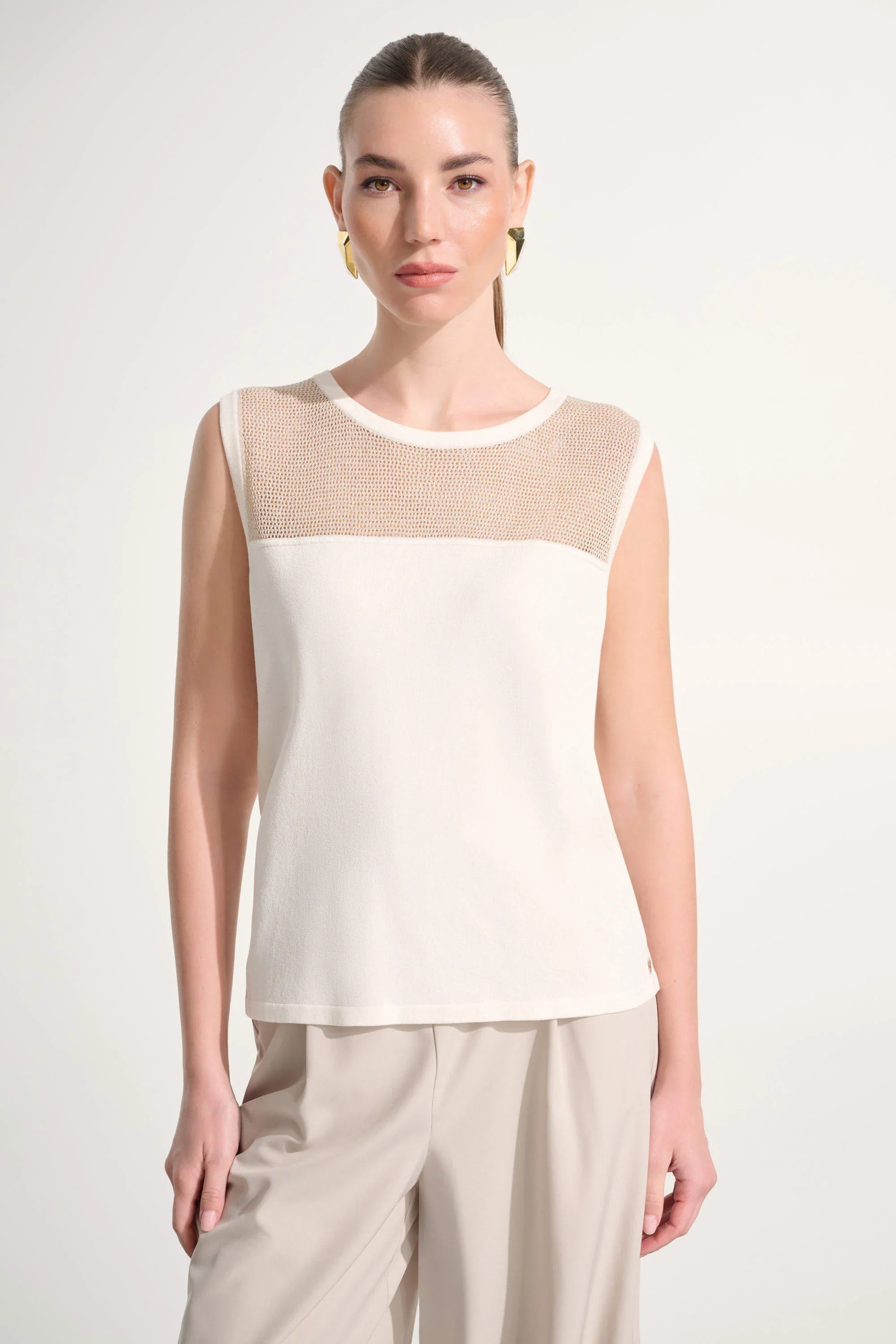 Mesh Yoke Knit Camisole