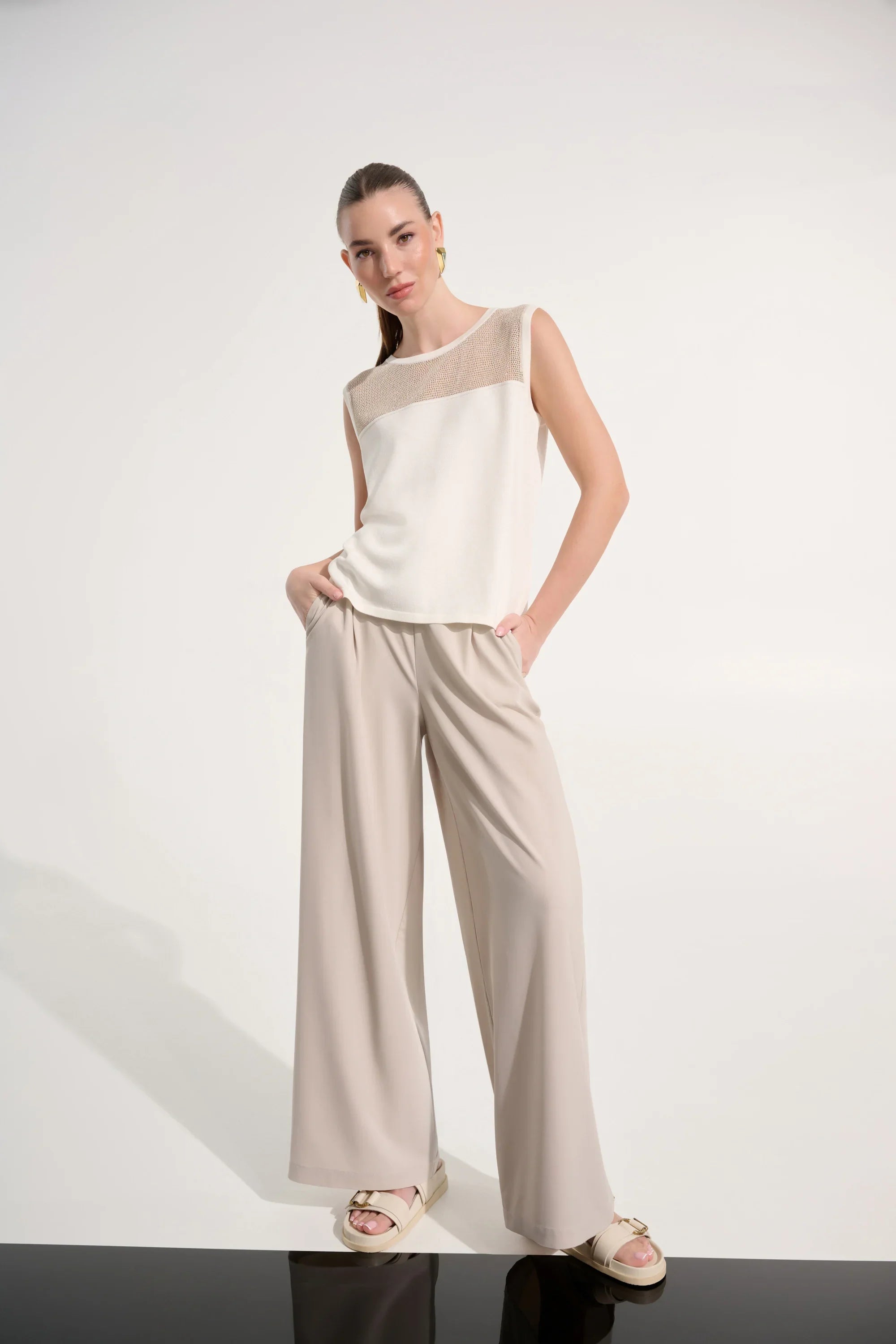Mesh Yoke Knit Camisole