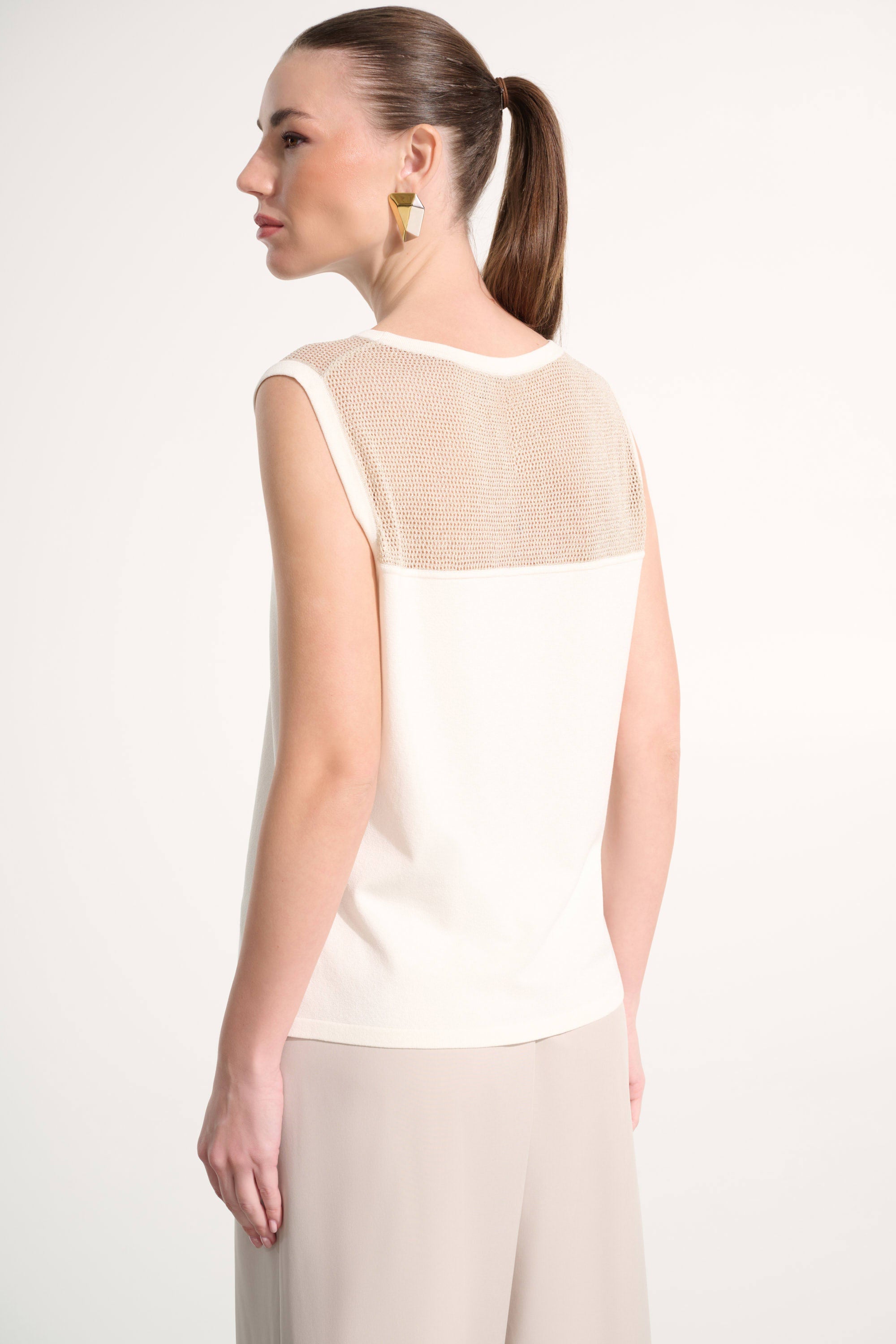 Mesh Yoke Knit Camisole