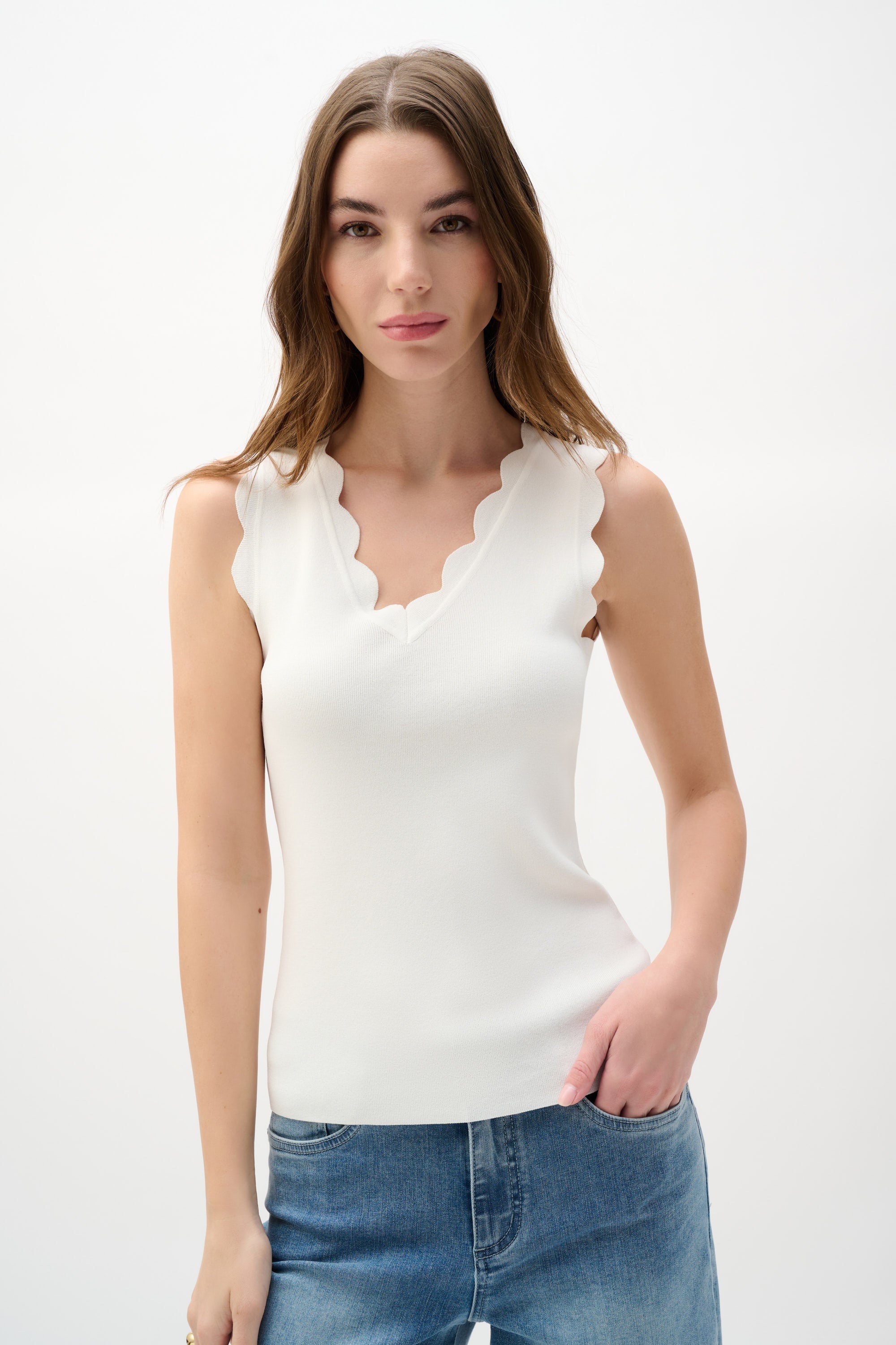 Mesh Yoke Knit Camisole