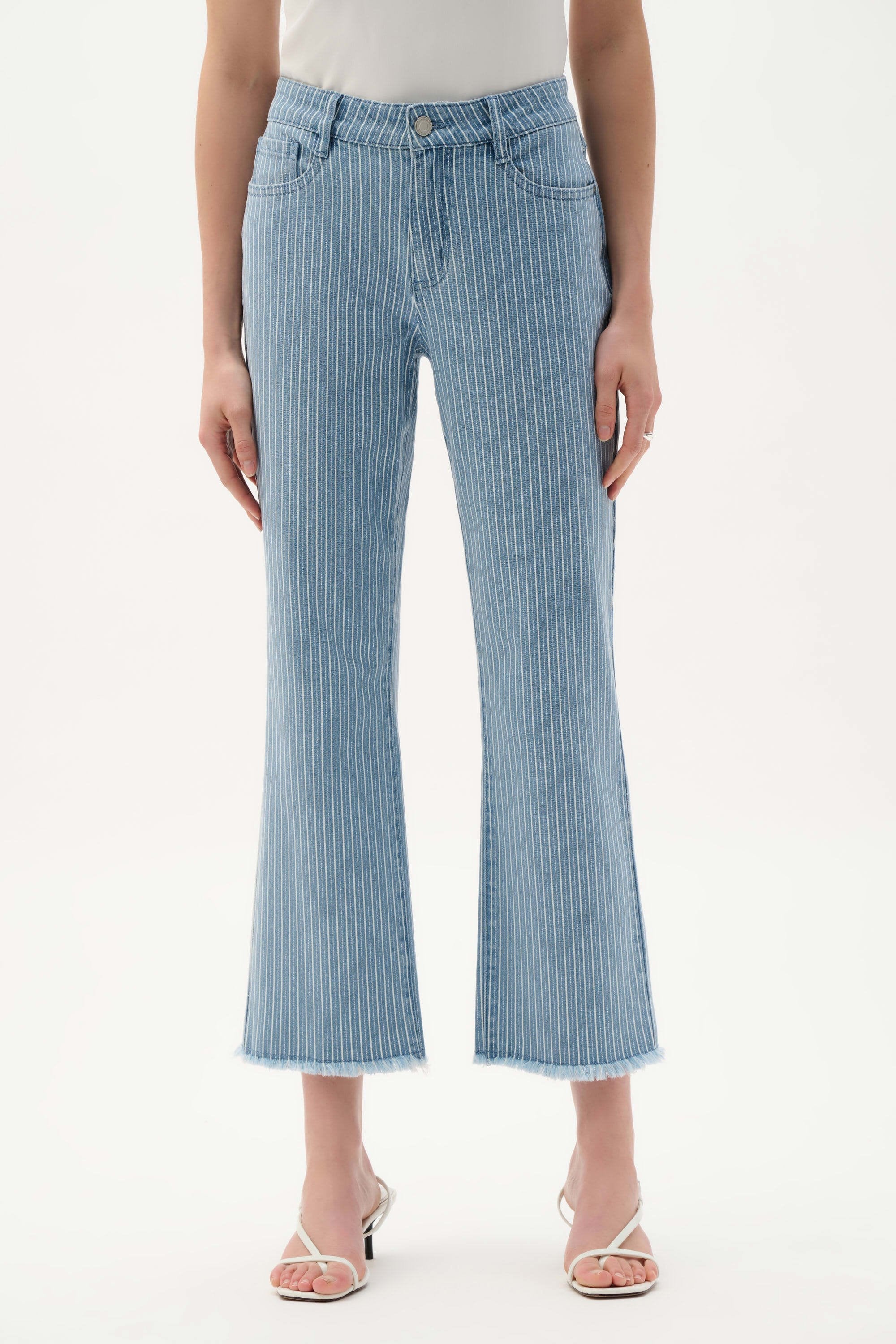 Lurex Stripe Crop Jeans