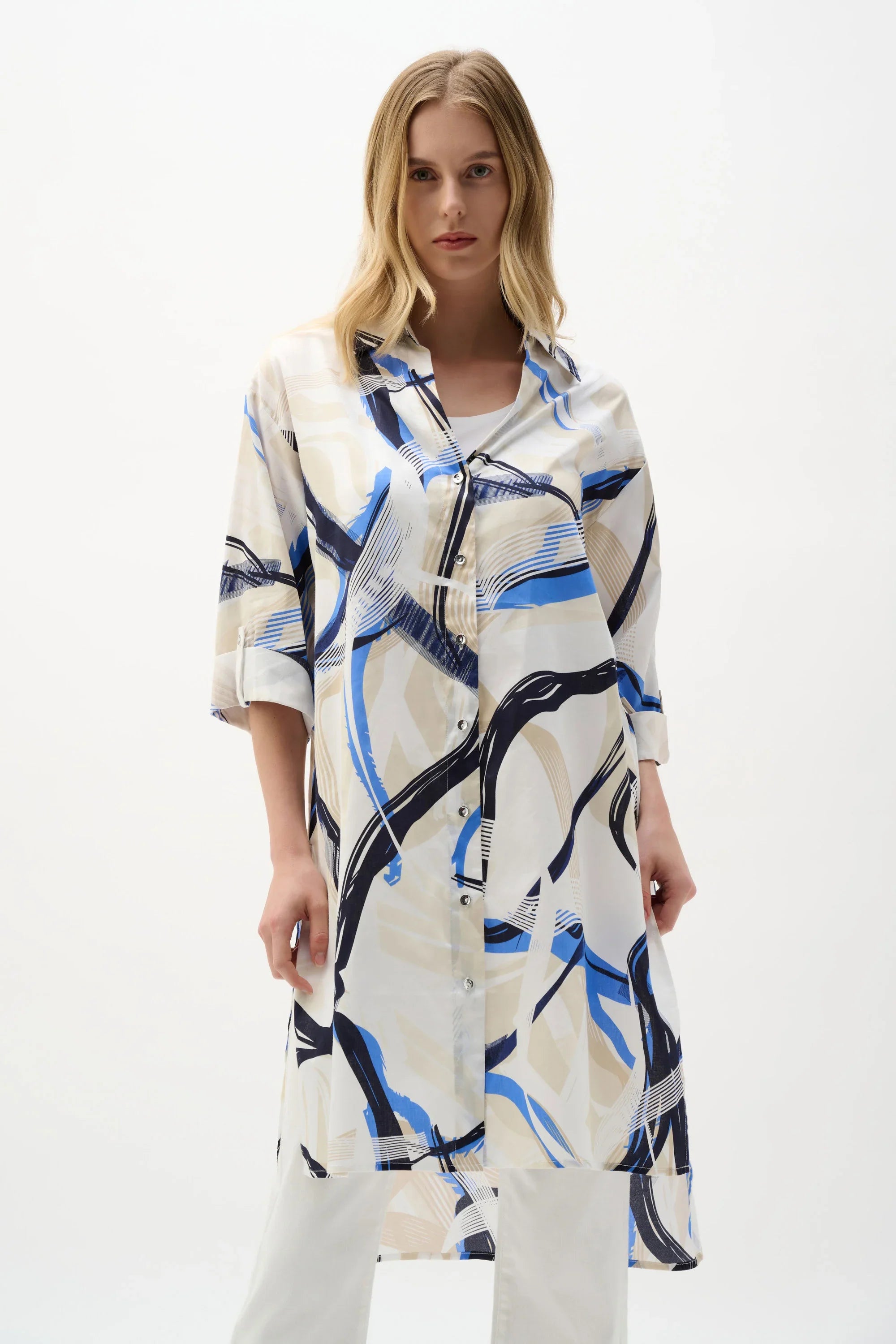 Abstract Print Voile Blouse