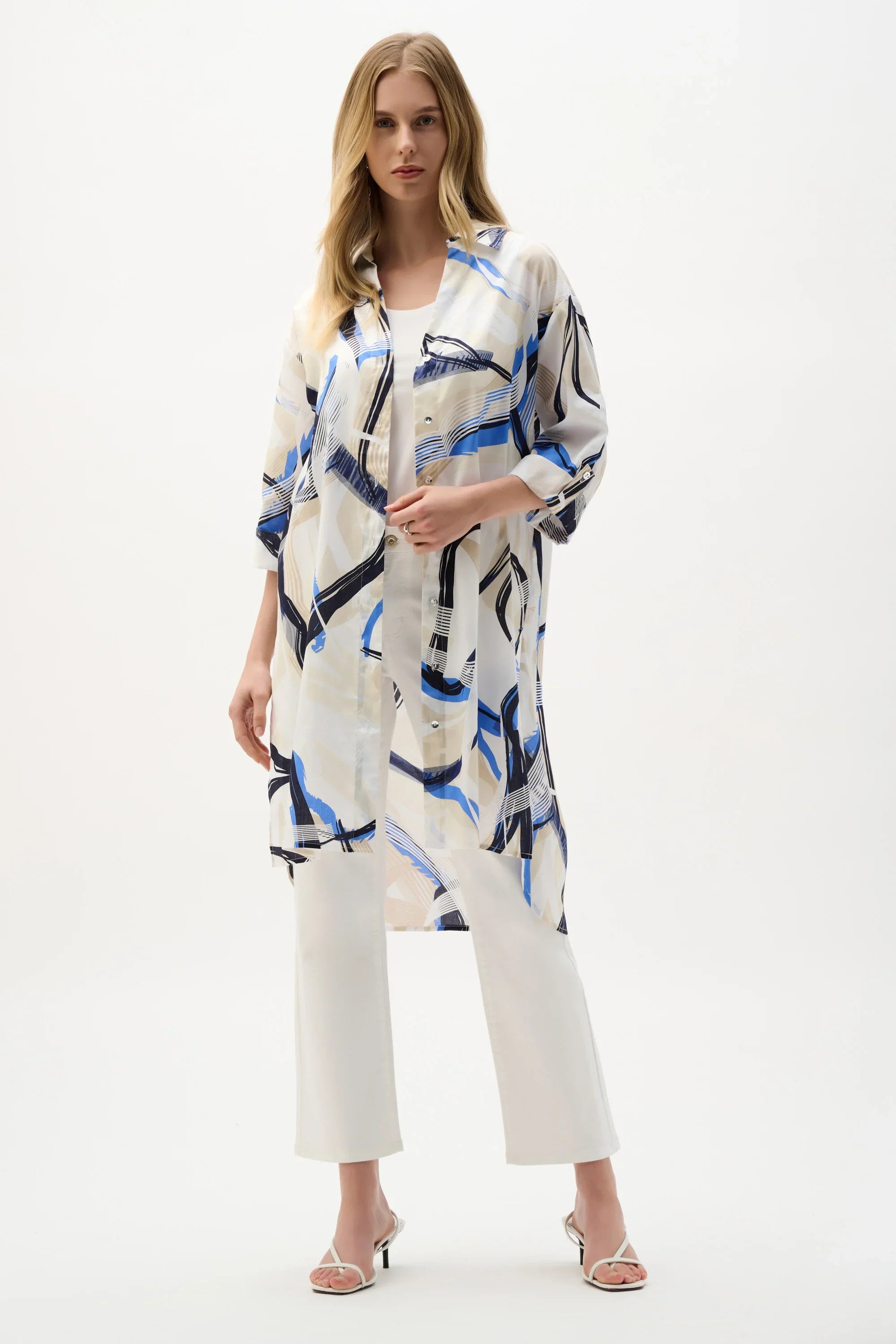 Abstract Print Voile Blouse