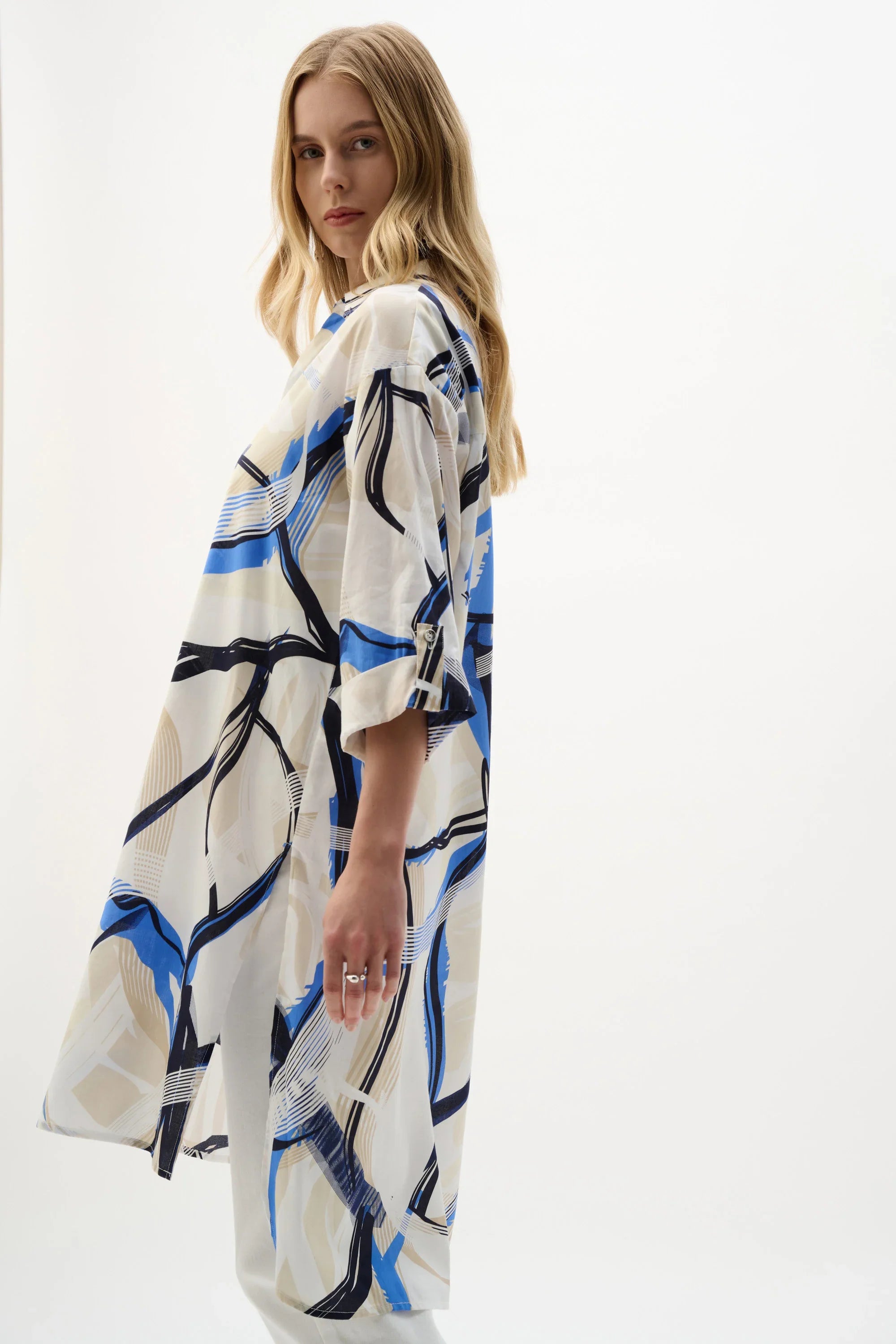 Abstract Print Voile Blouse