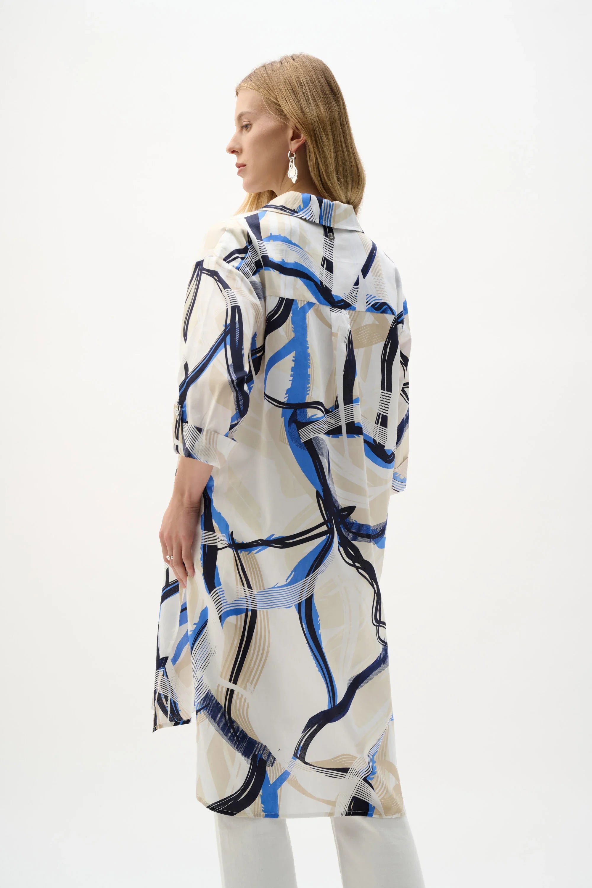 Abstract Print Voile Blouse