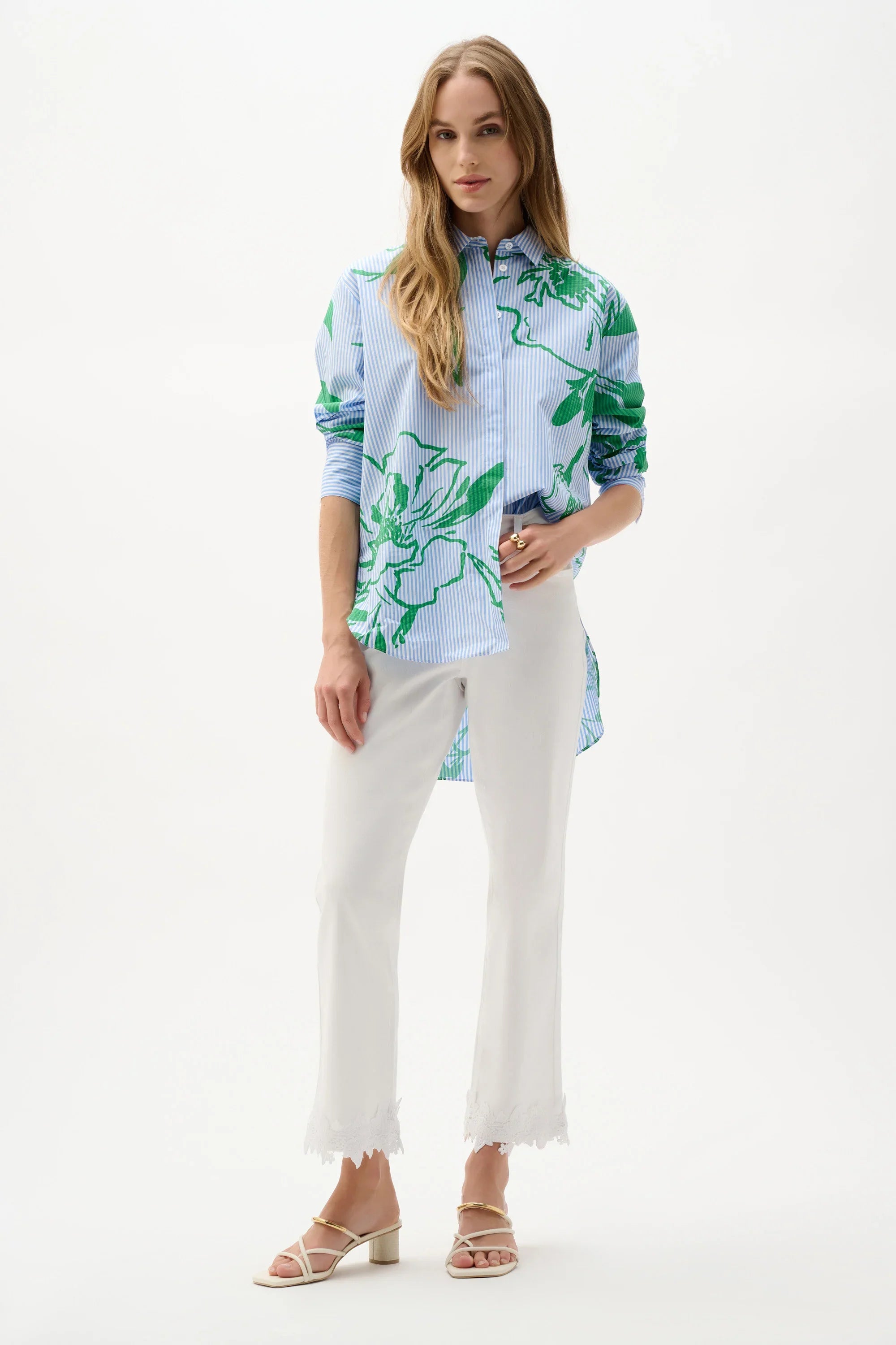 Striped Floral Boxy Blouse