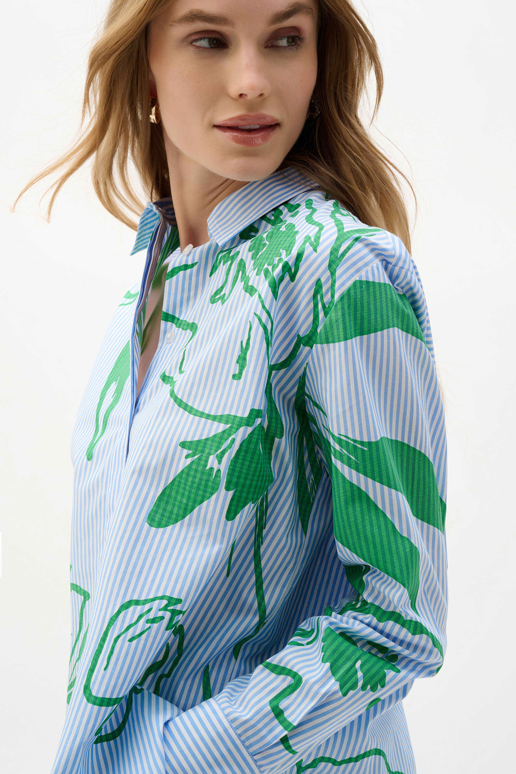 Striped Floral Boxy Blouse