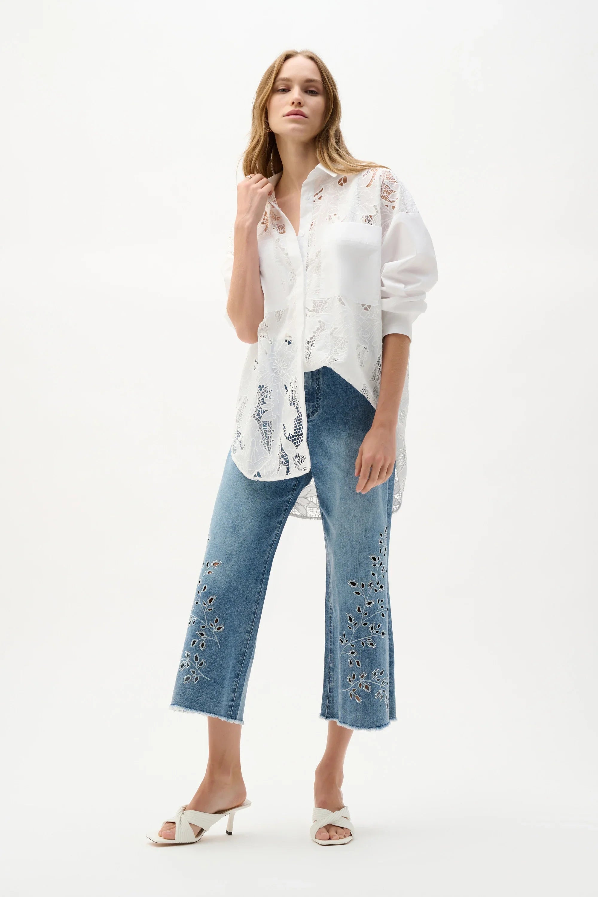 Lace Trim Boxy Blouse